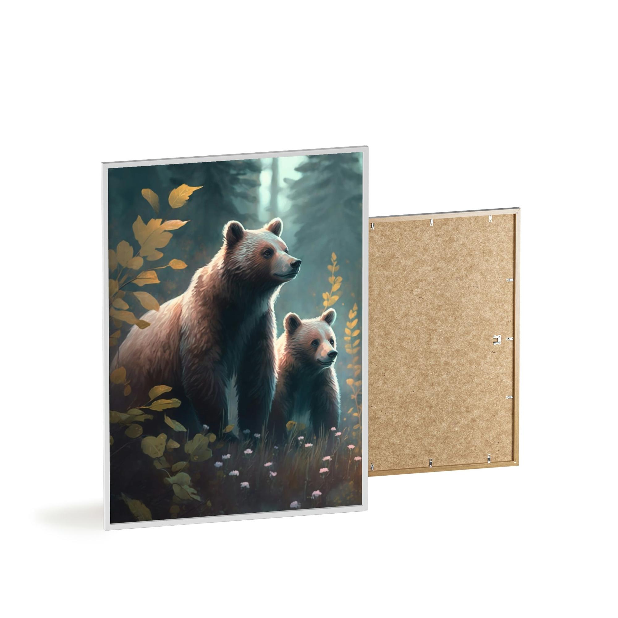 Bears Into the Wild: Natural Canvas Print of Two Brown Bears in the Forest