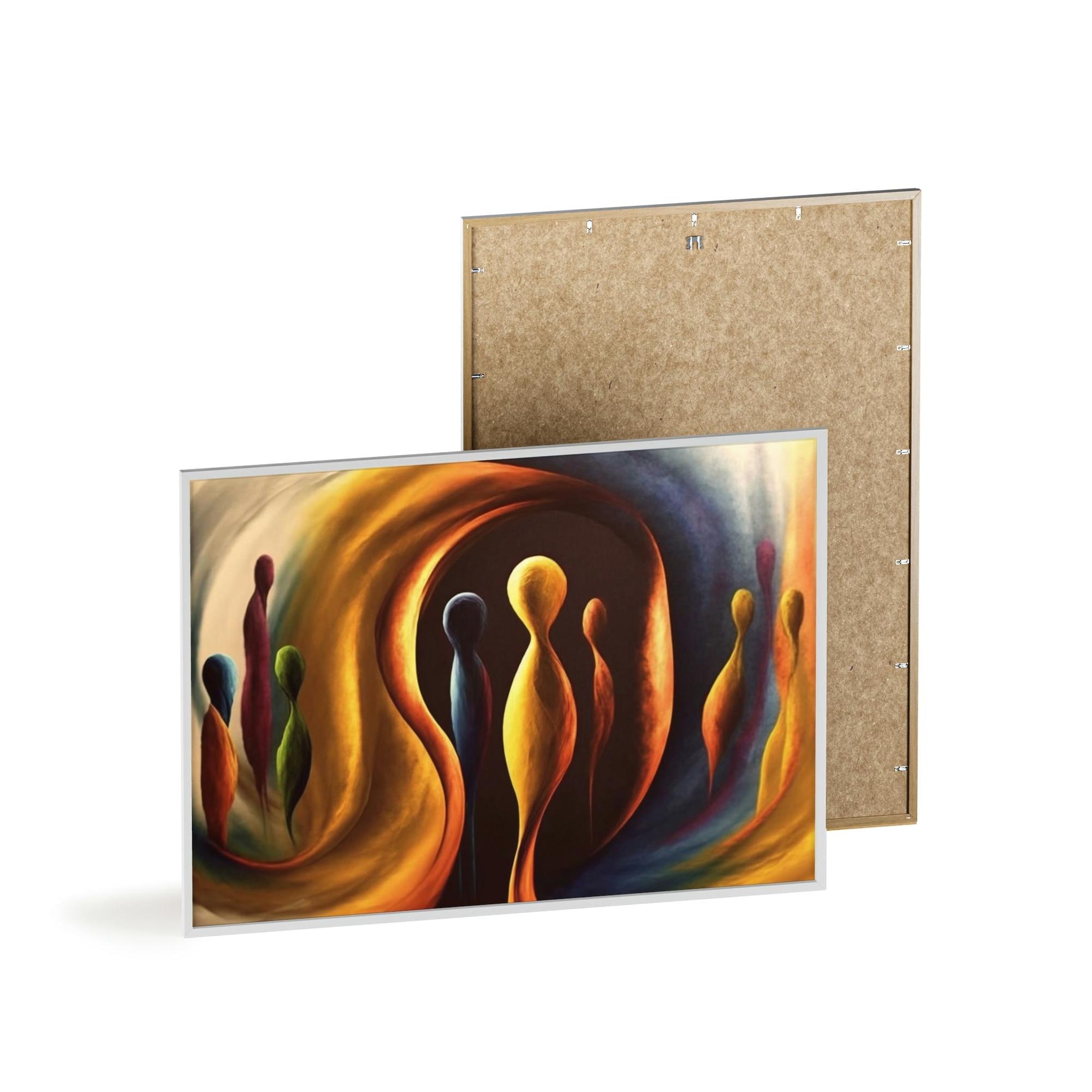 Abstract Figures Framed Poster & Poster of Abstract Figures: A Symphony of Movements