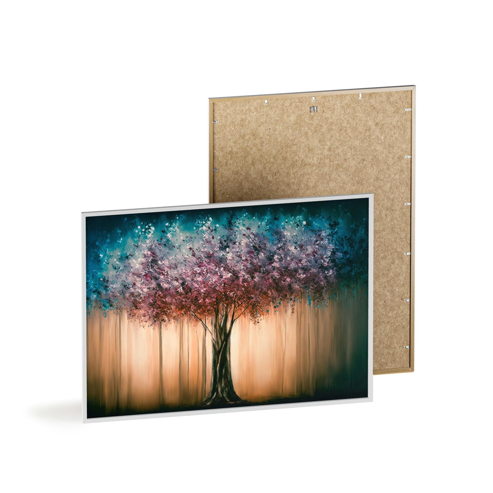 Abstract Landscape Harmonious Oasis: Abstract Landscape Print on Framed Canvas & Poster