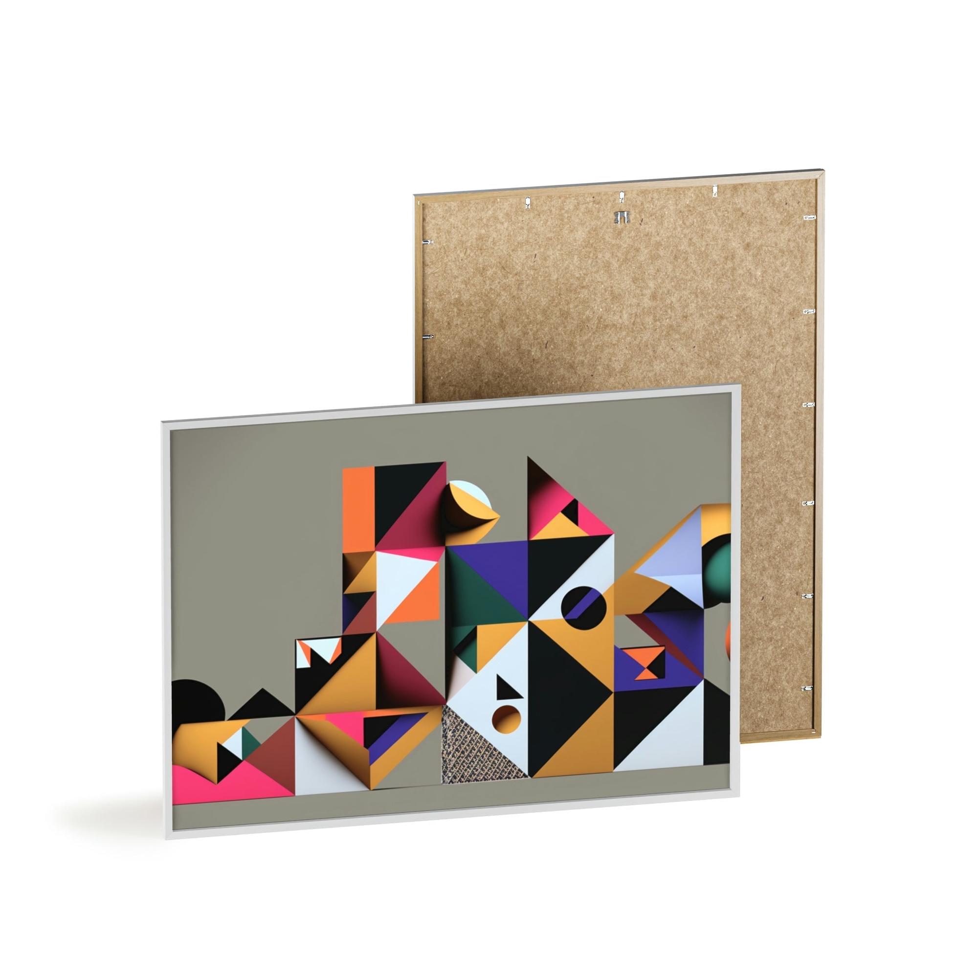 Abstract Geometric Framed Poster & Canvas of Abstract Symmetry: A Kaleidoscope of Colors