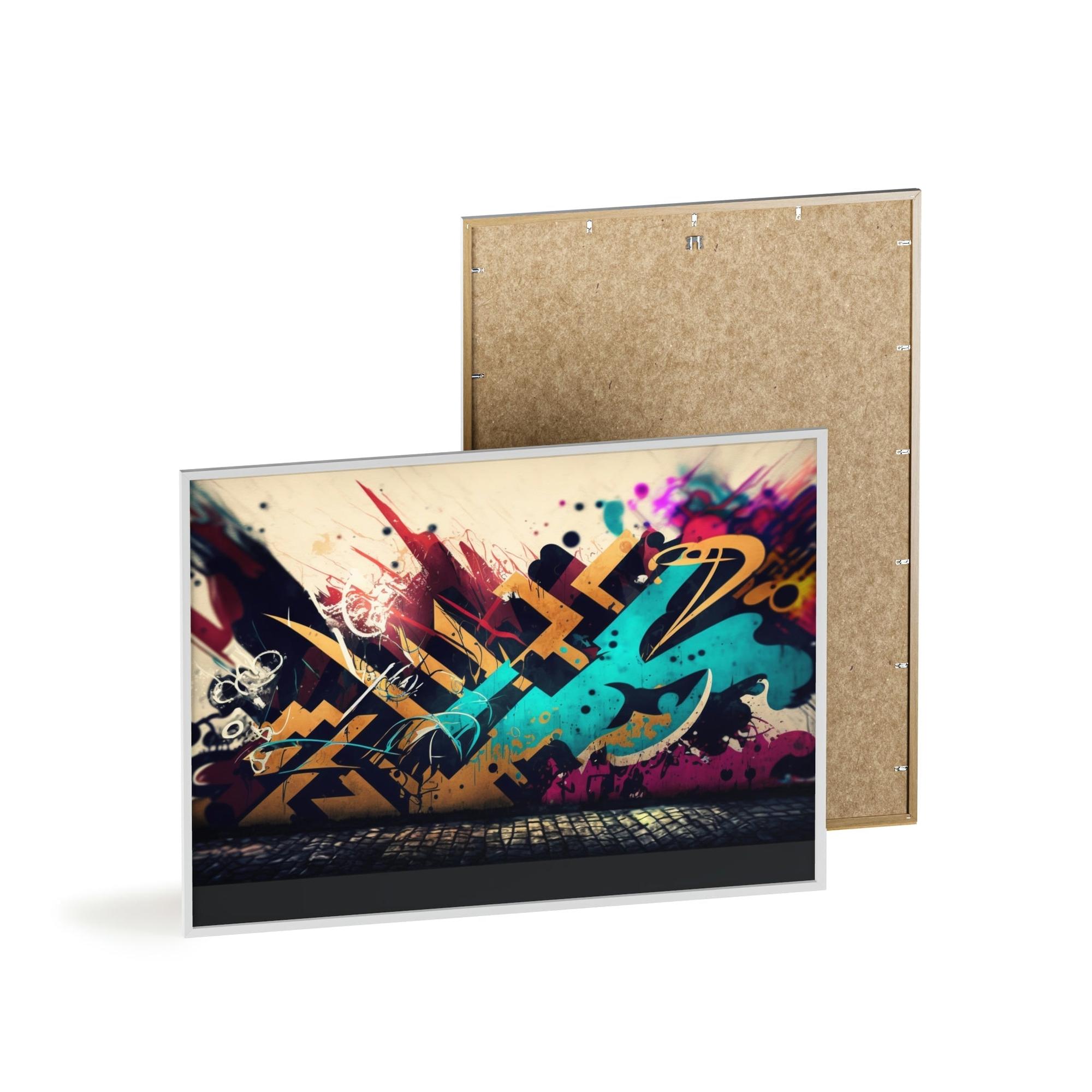 Abstract Graffiti Framed Canvas & Poster Print of Graffiti Art: A Burst of Energy