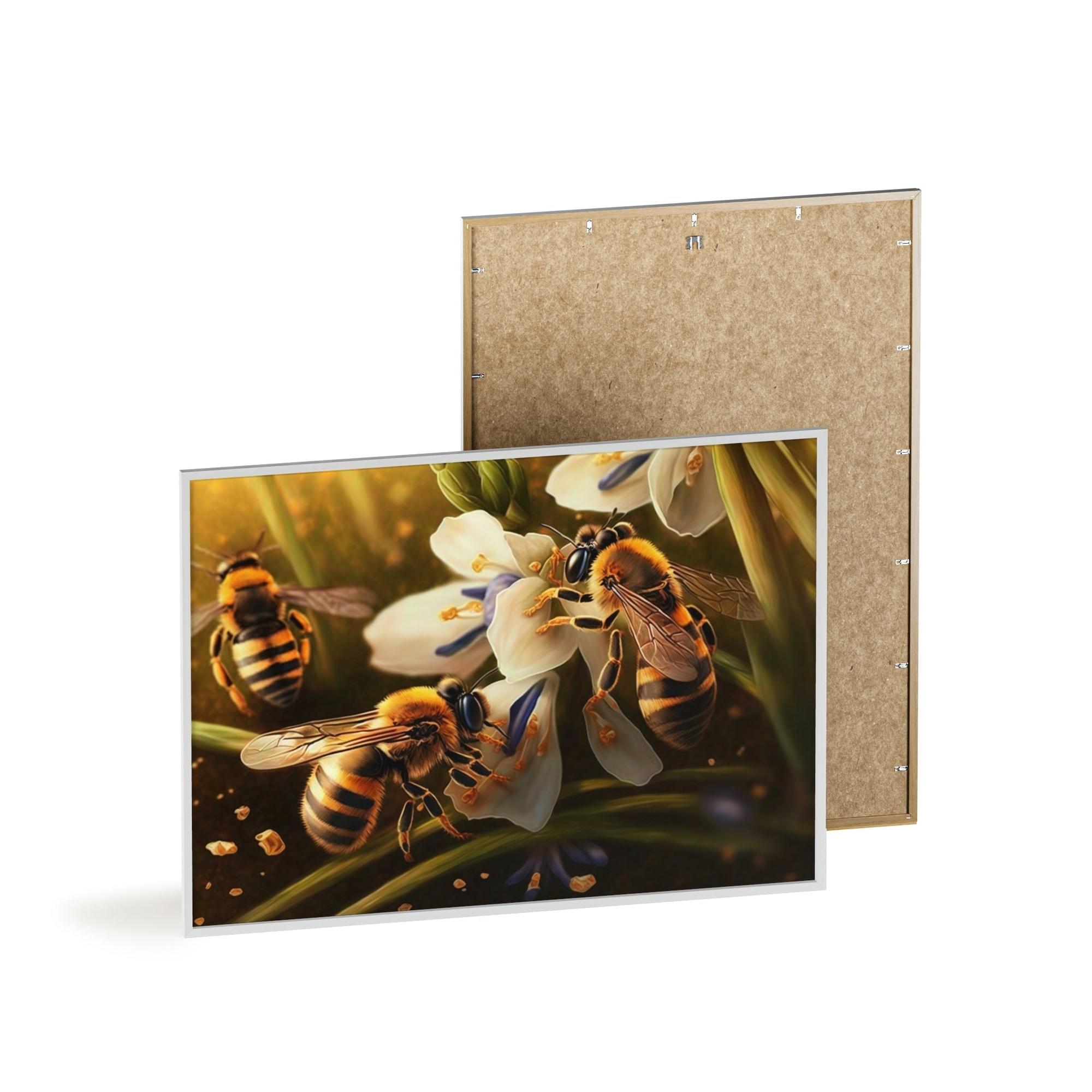 Bees The Buzzing Life: A Wall Art Canvas & Poster of Bees in Motion