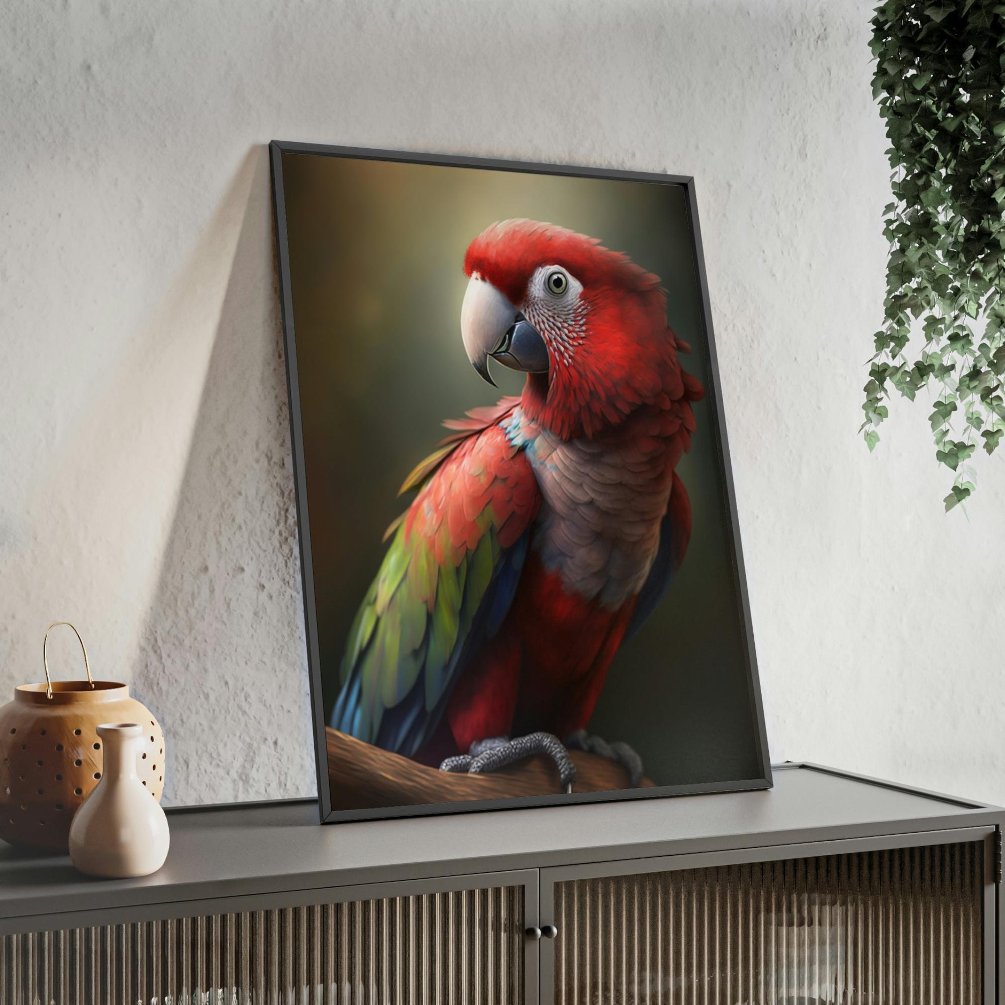 Parrots Feathered Frenzy: A Canvas of Parrot Energy and Enthusiasm