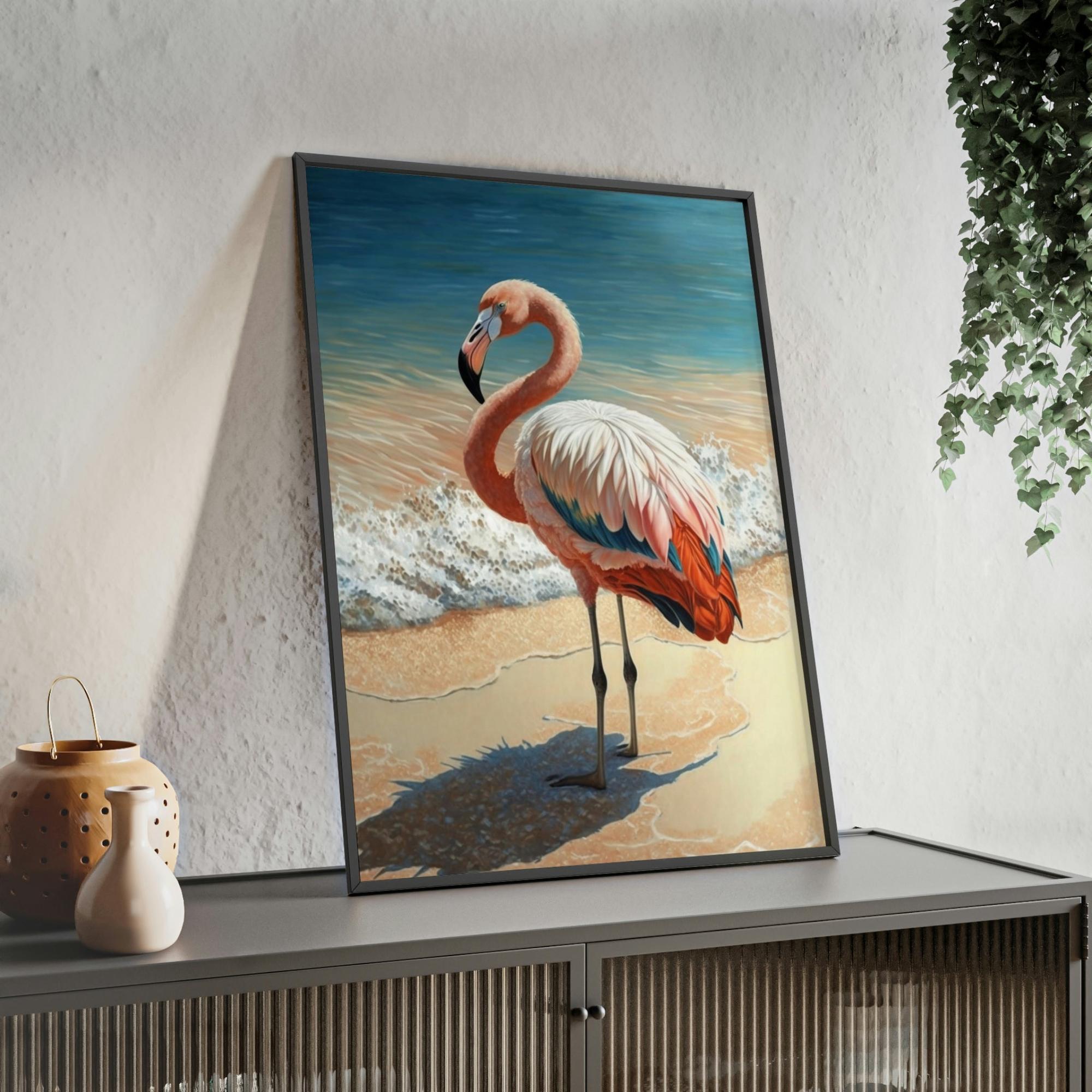 Flamingos A Splash of Pink: A Canvas of Flamingos and Coastal Charm