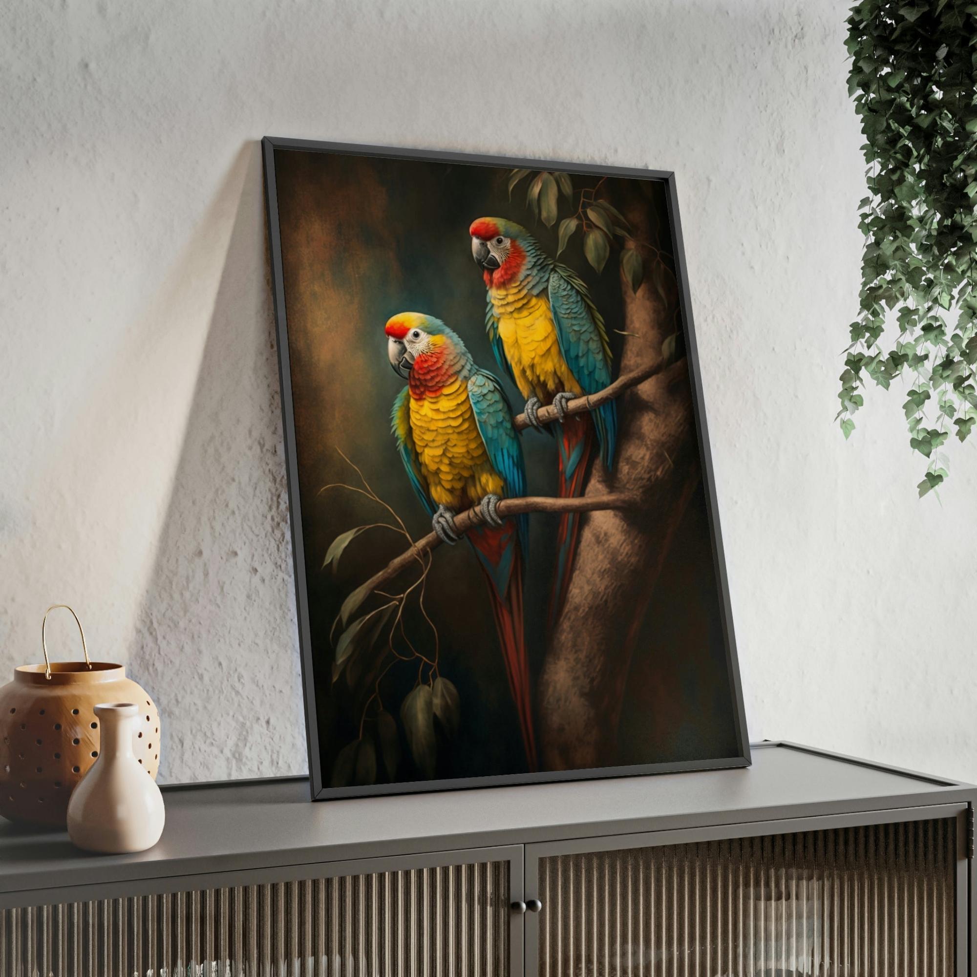 Parrots Tropical Symphony: A Canvas of Parrot Colors and Song