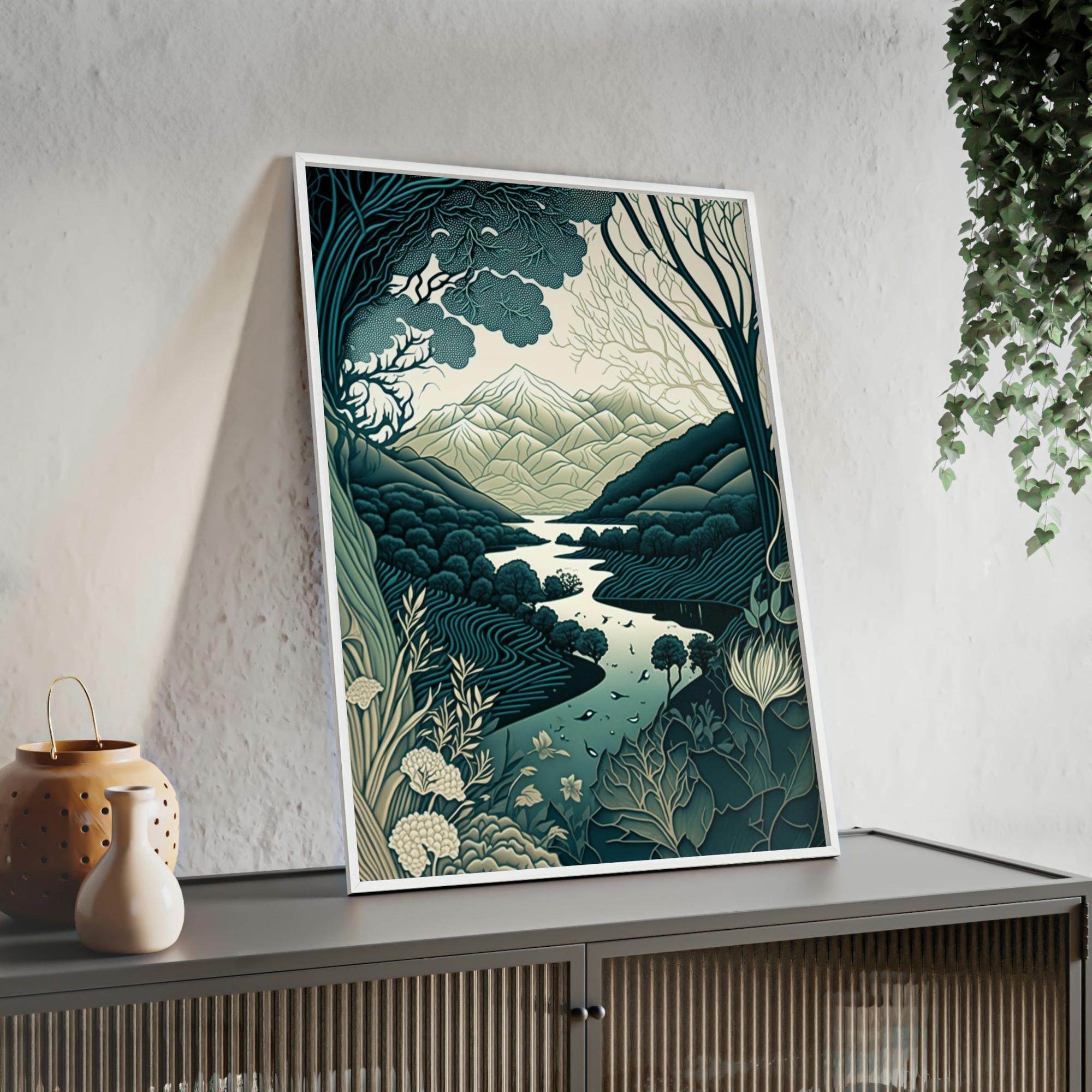 Abstract Line Art Fluid Lines: A Framed Canvas & Poster Artwork of an Abstract Flowing Design