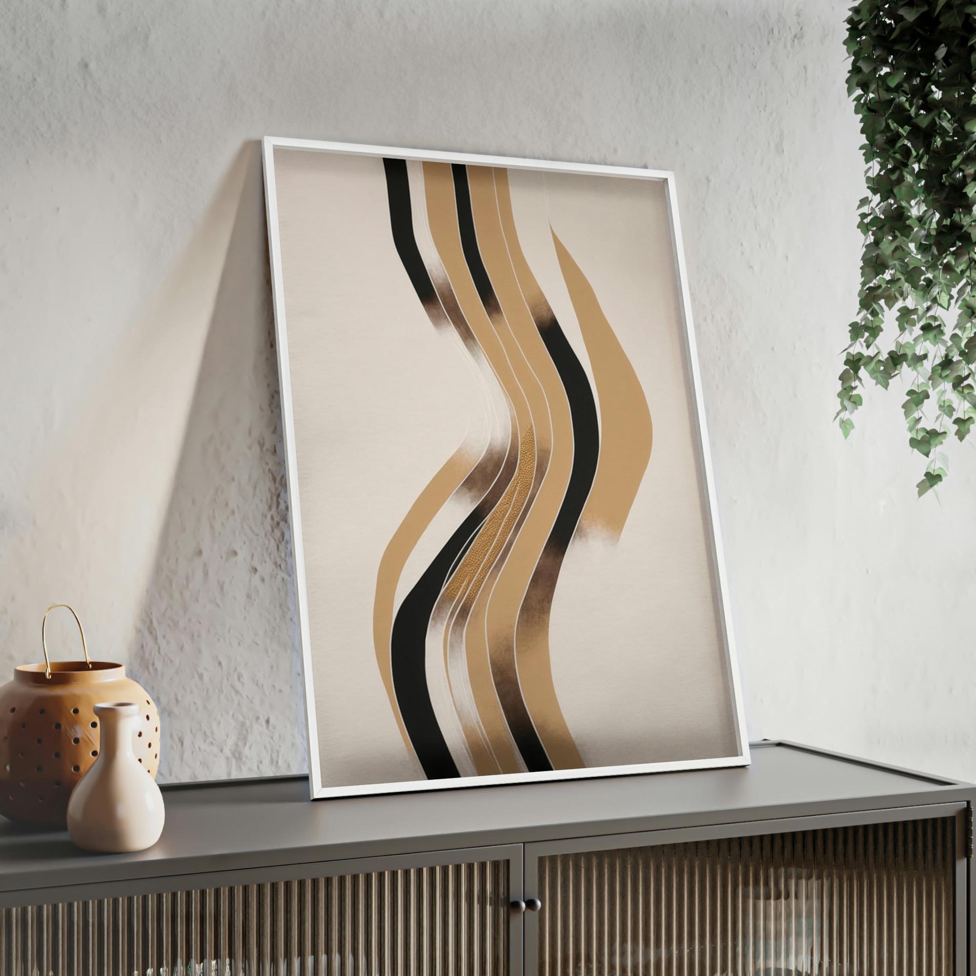 Abstract Minimalist Linear Simplicity: A Framed Poster & Canvas Print of a Minimalist Line Art