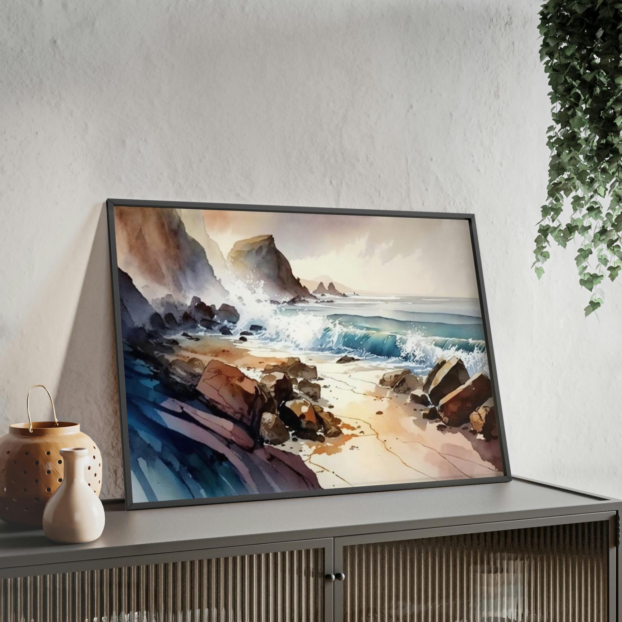 Coastal Coastal Serenity: Canvas & Poster Artwork of a Peaceful Beach Scene