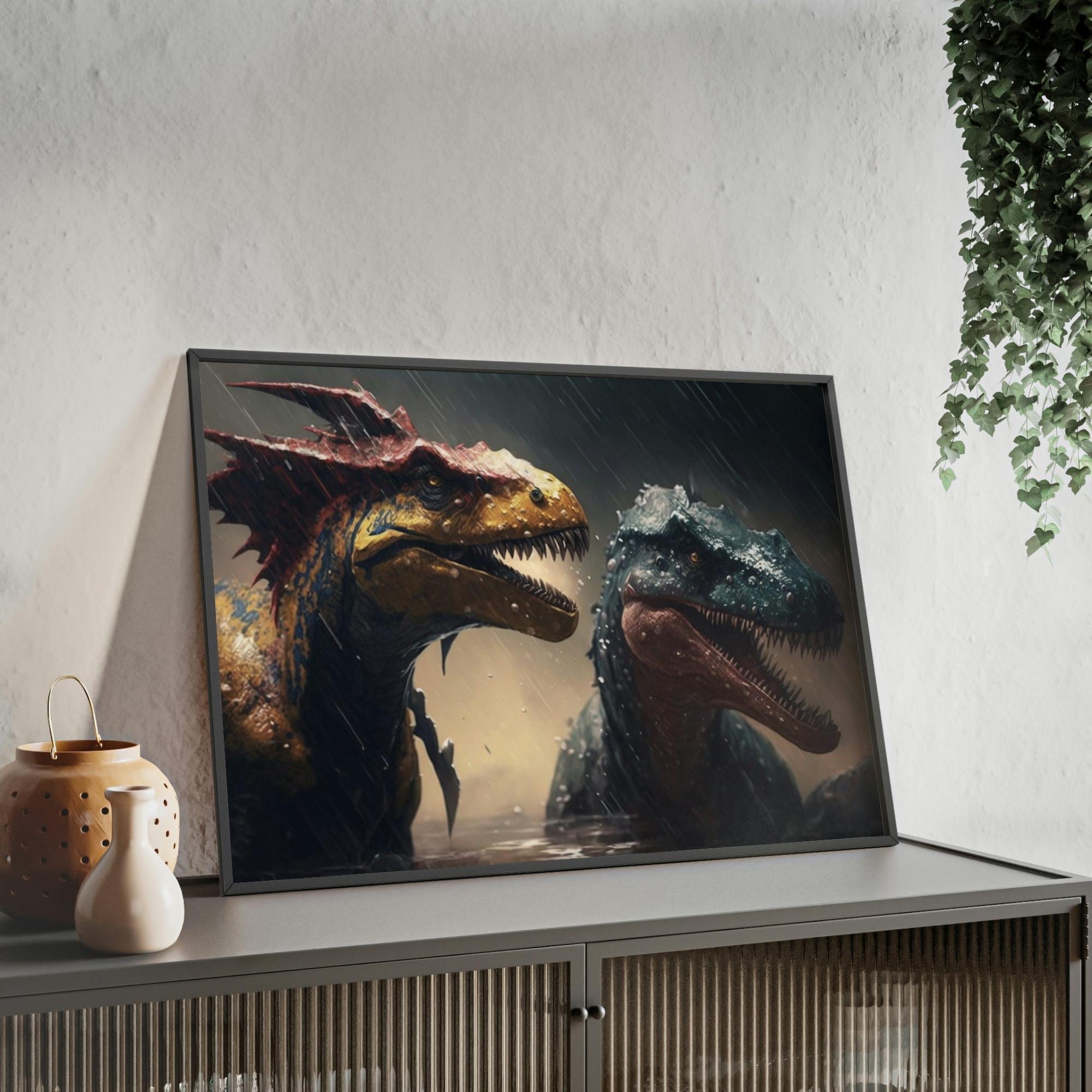 Dinosaurs The Reign of Dinosaurs: An Artistic Framed Canvas & Poster of Prehistoric Times