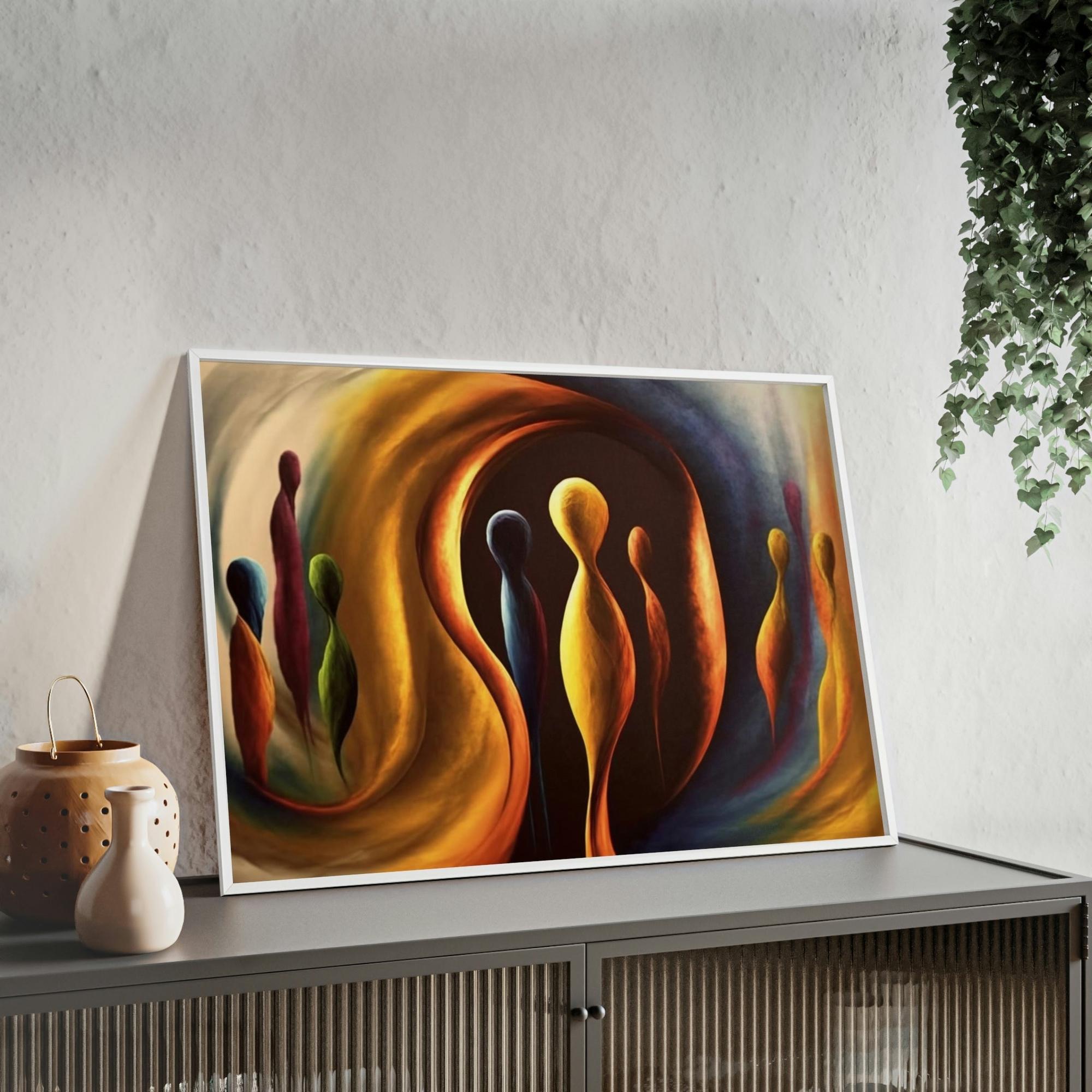 Abstract Figures Framed Poster & Poster of Abstract Figures: A Symphony of Movements