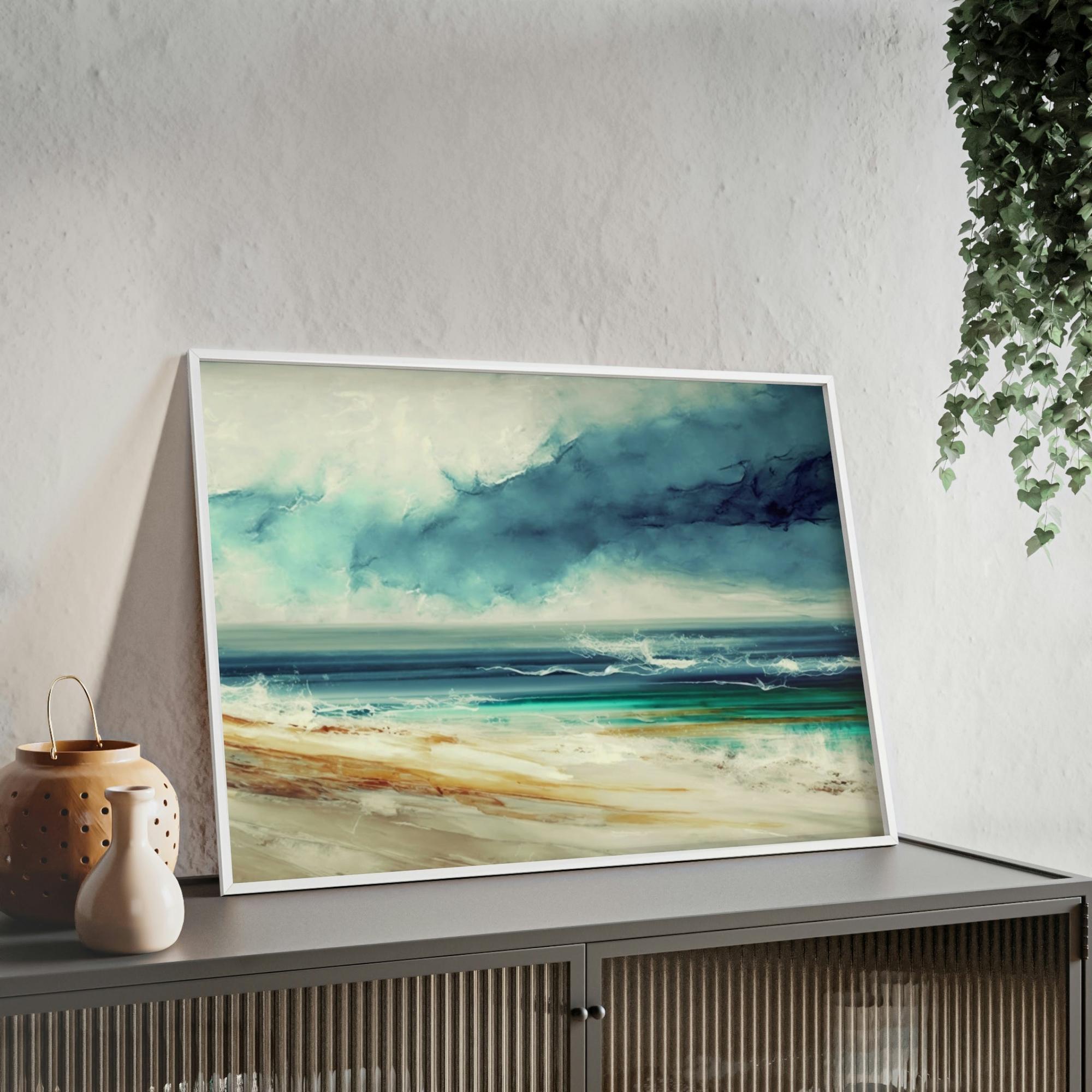 Abstract Landscape Captivating Journey: Abstract Landscape Print on Framed Canvas & Poster