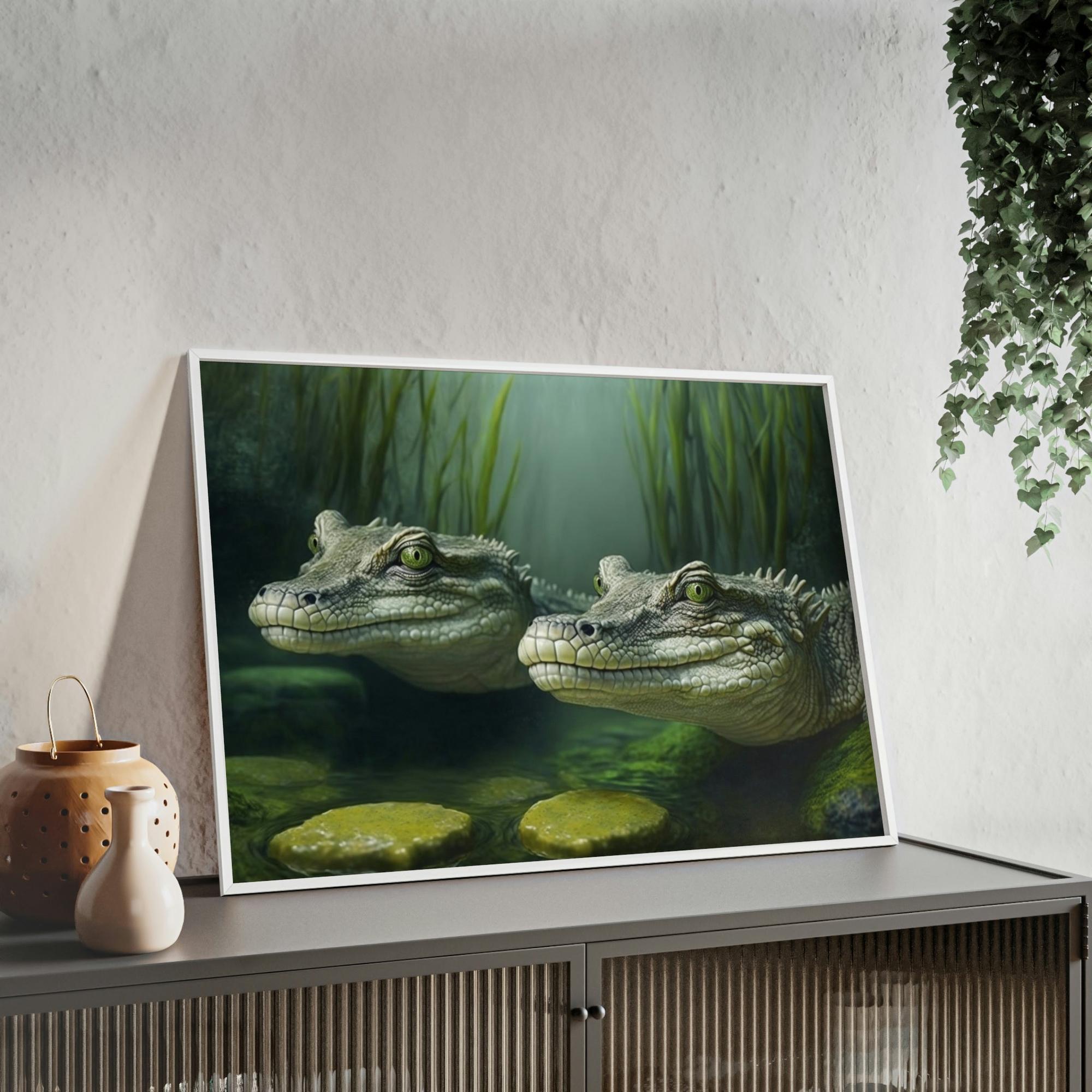 Alligators Swamp King: A Natural Canvas & Poster Wall Art of a Dominant Alligators