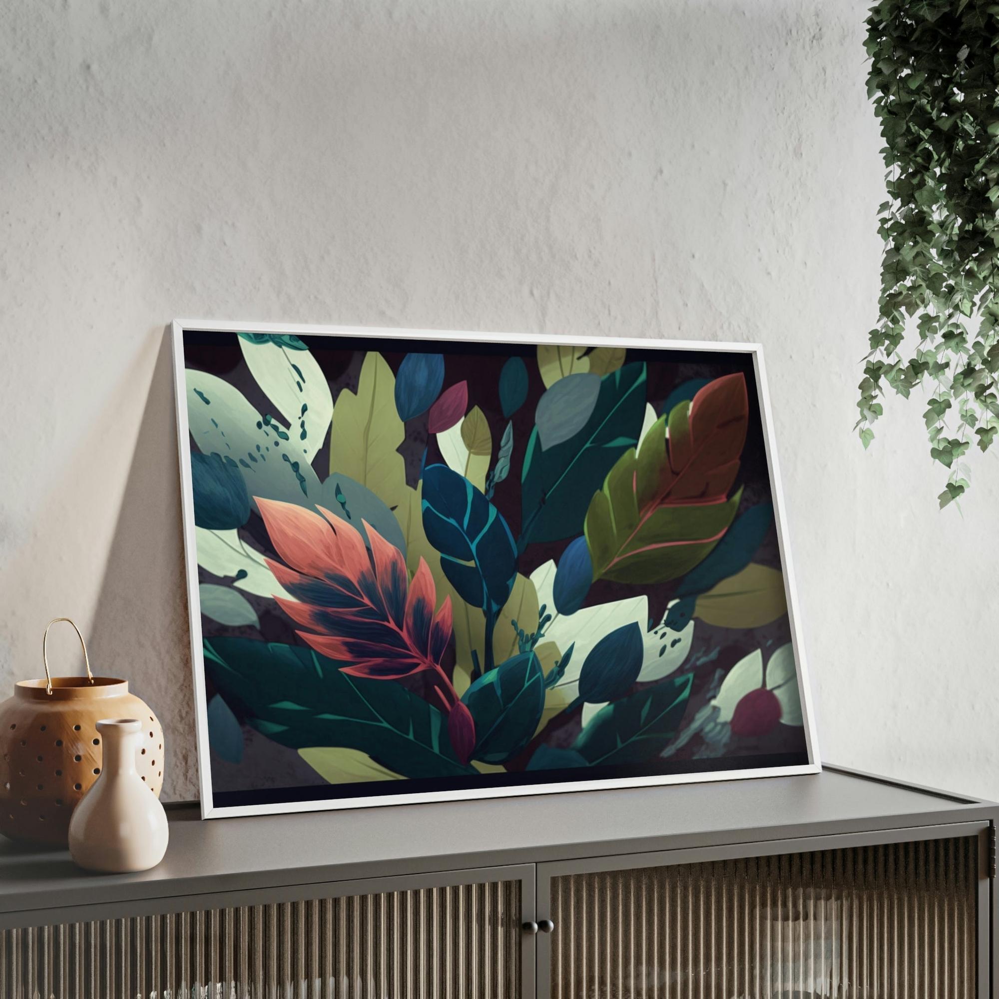 Abstract Botanical Floral Symphony: Canvas & Poster Print of Abstract Botanical Art