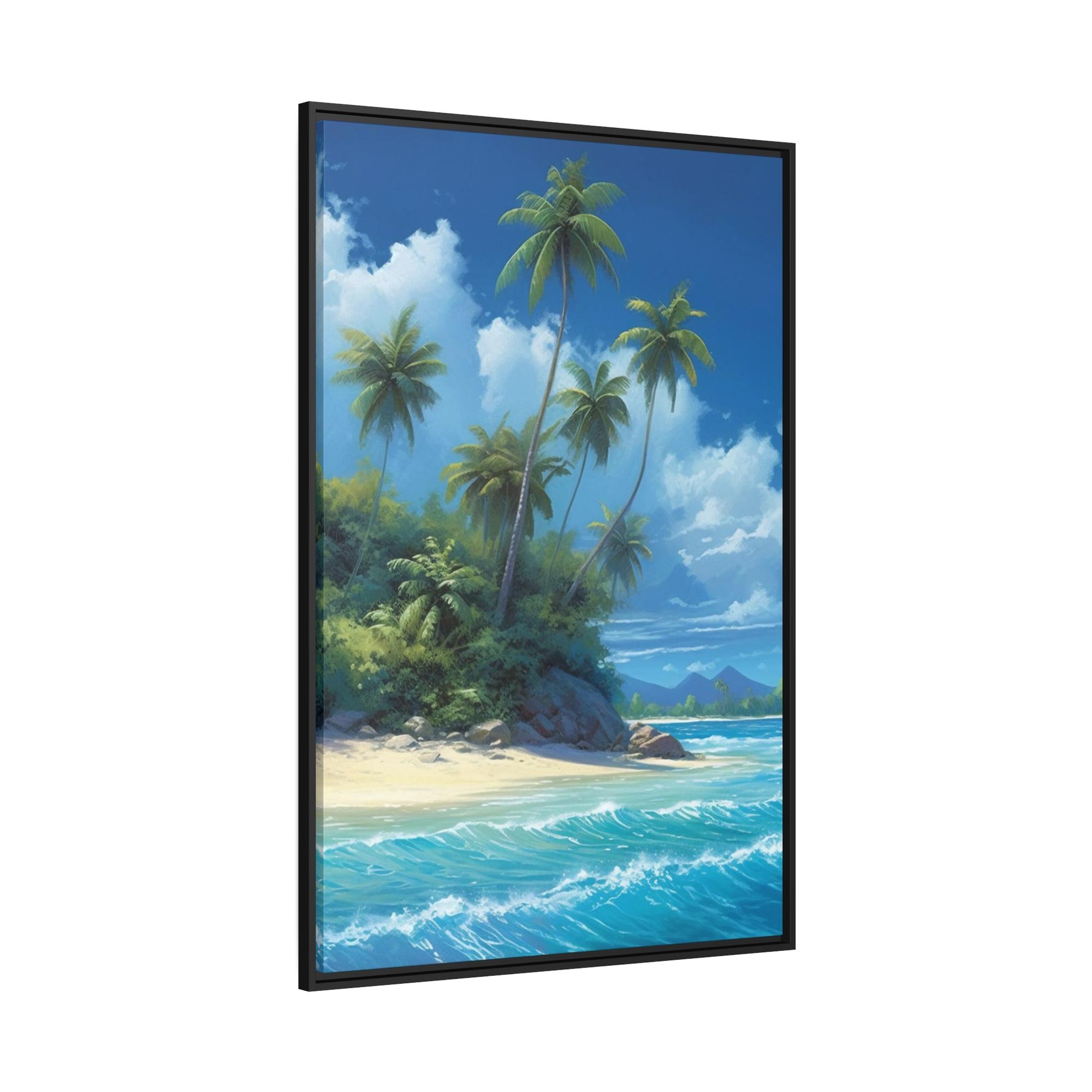 Island Beach Oceanic Wonders: Canvas Print of a Majestic Beach on an Island