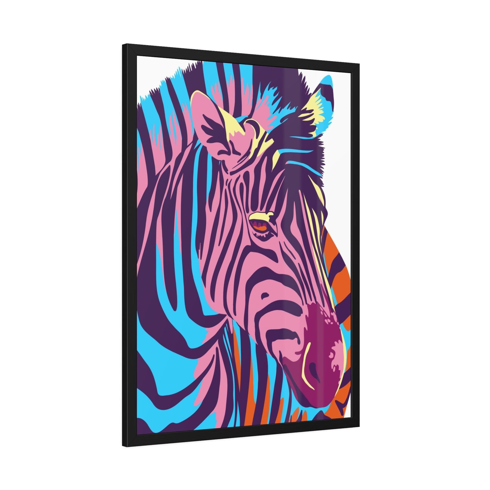 Zebras Sleek and Striking: Zebra Print on Framed Poster