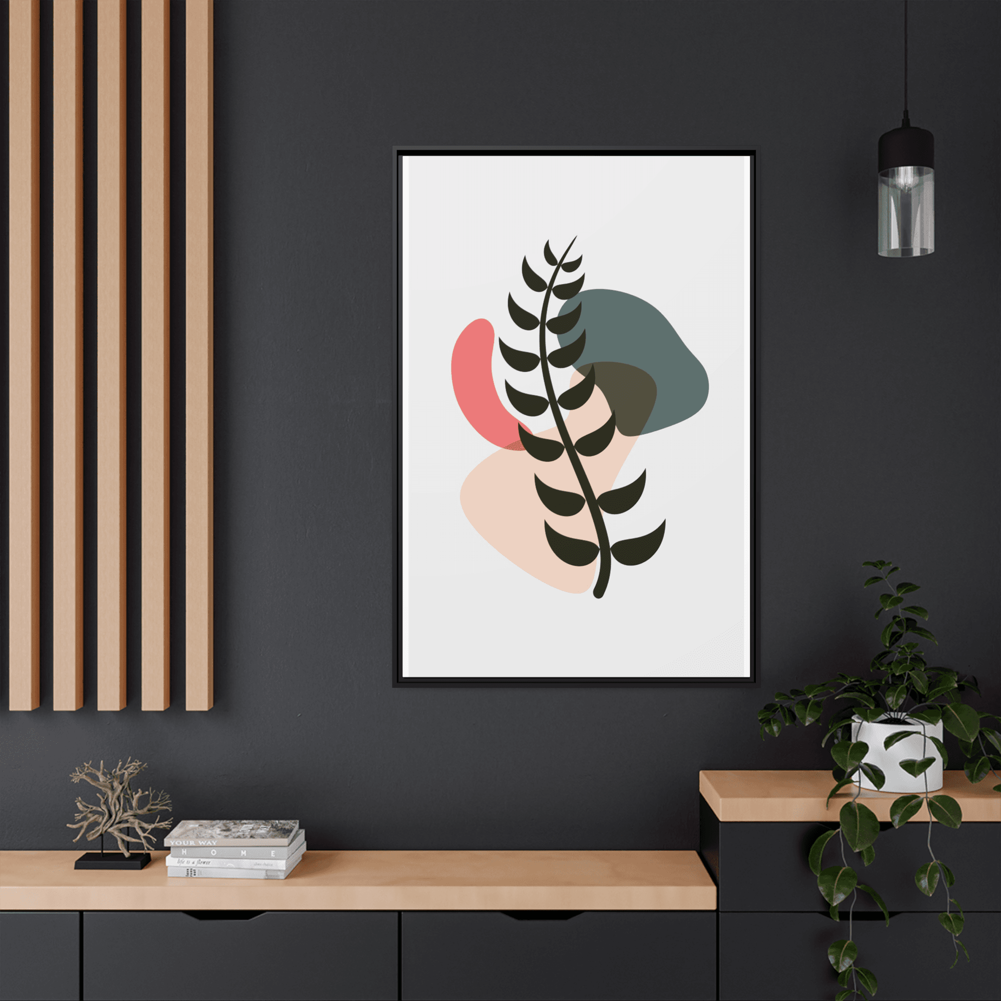 Abstract Minimalist Natural Canvas Art: Abstract Minimalist Design with Earthy Tones