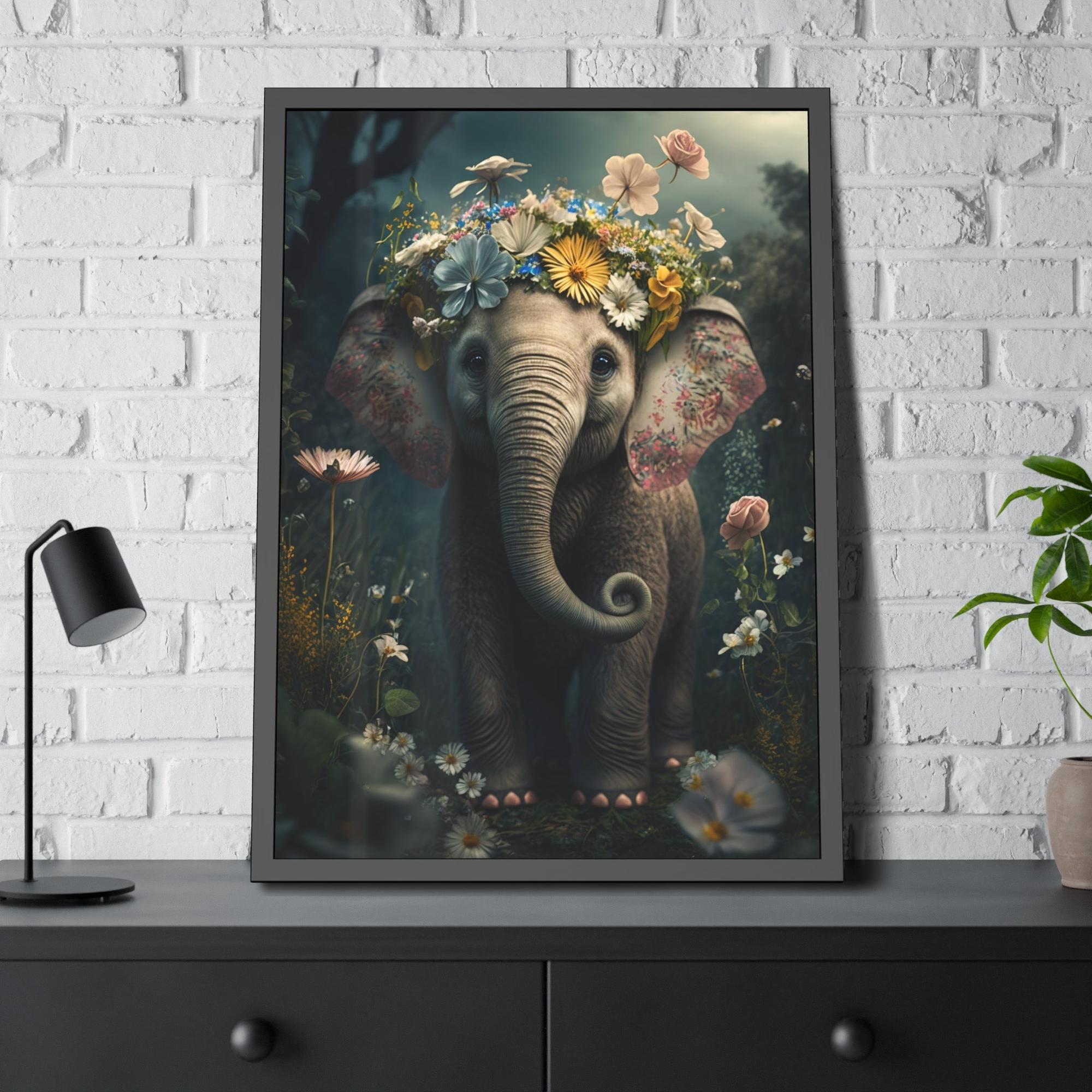 Elephants Jungle Majesty: Canvas Print of Elephants and Exotic Plants