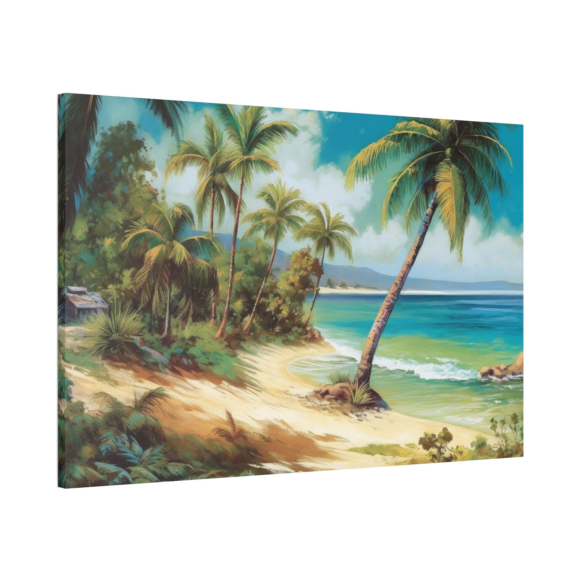 undefined Island Wonder: Wall Art of a Mysterious Island Beach on a Natural Canvas