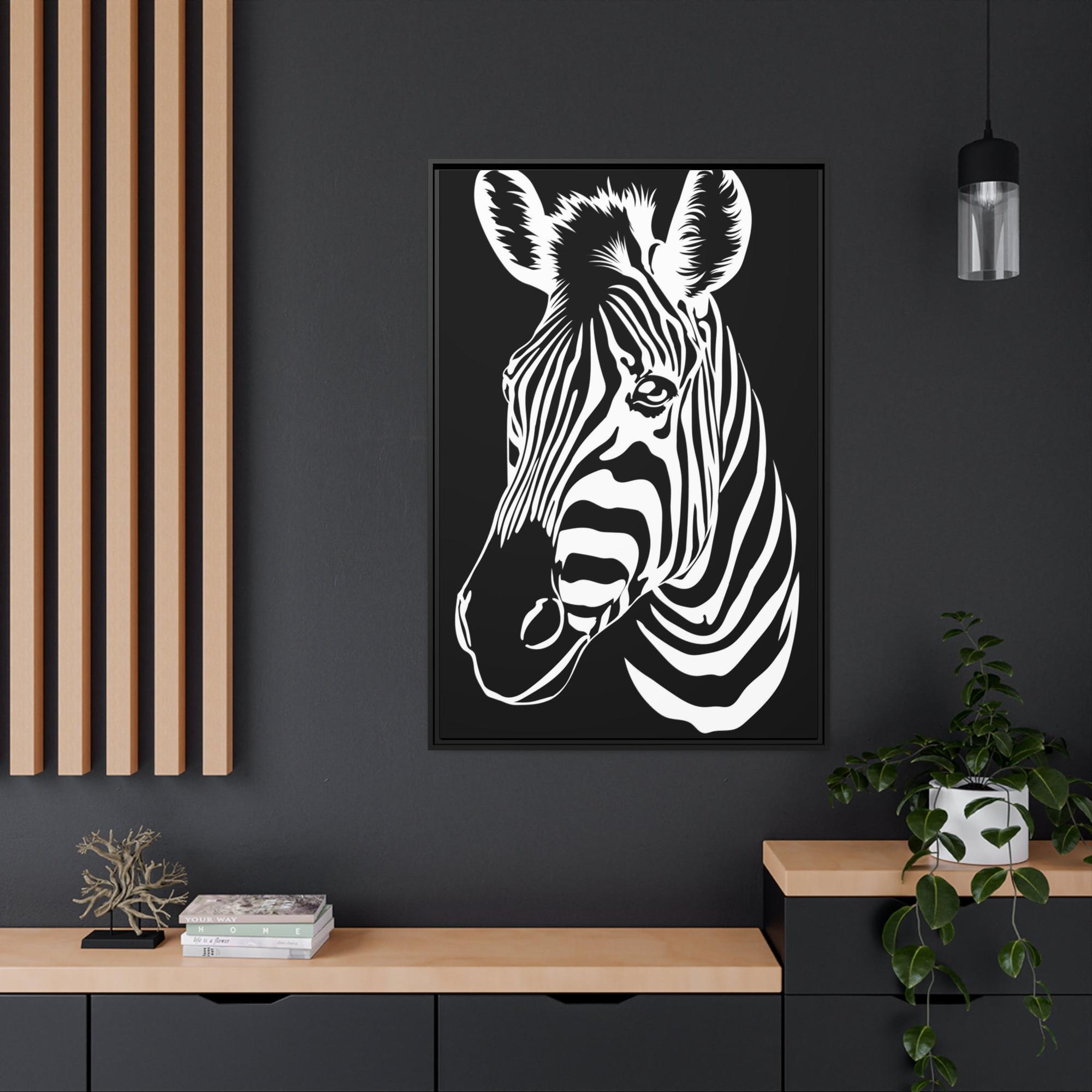 Zebras Black and White Wonder: Zebra Print on High-Quality Canvas