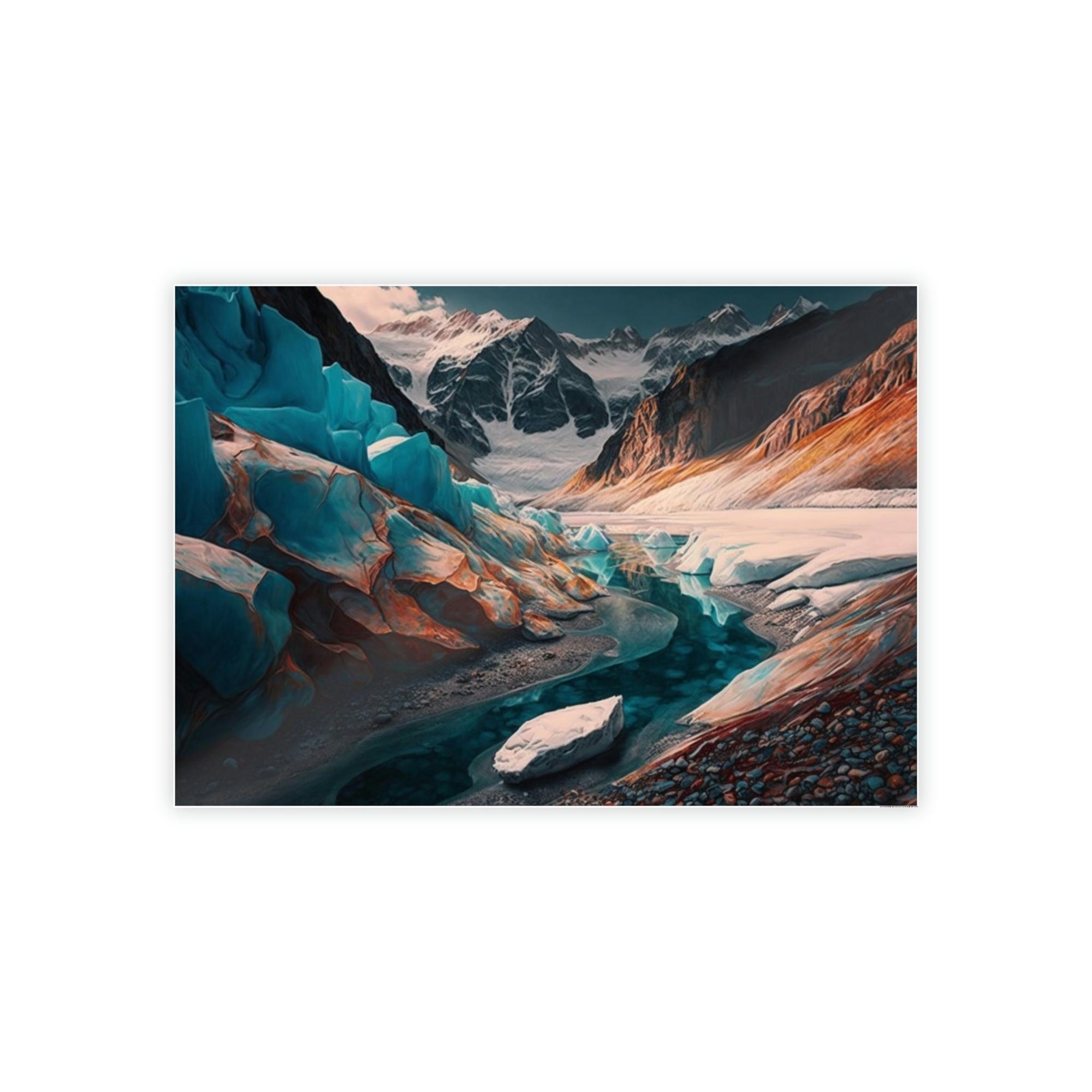 Glacier Nature's Frozen Symphony: Canvas Print of a Magnificent Glacier Landscape Art