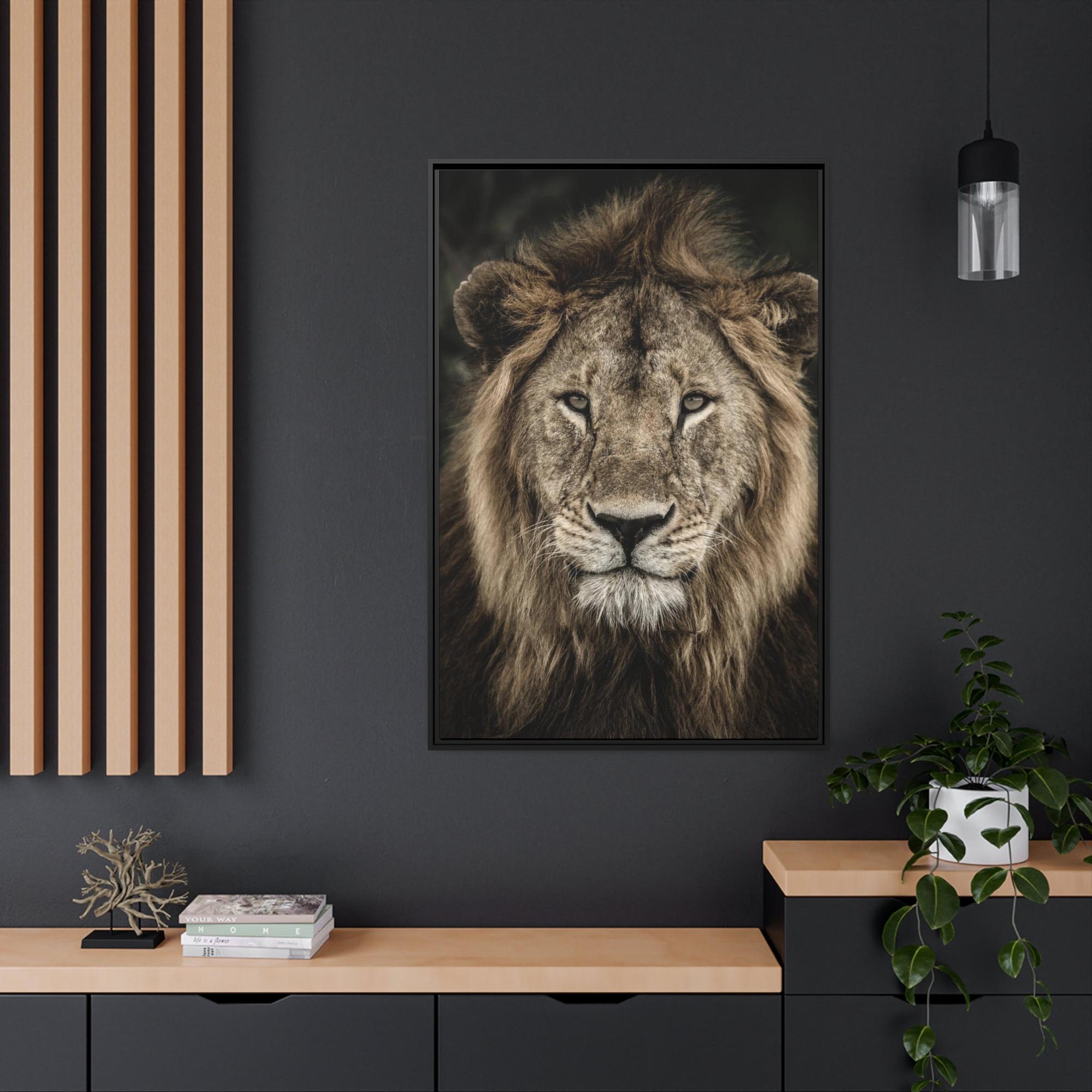 Lions Lion's Strength: Canvas Print of the Fierce Predator in Action