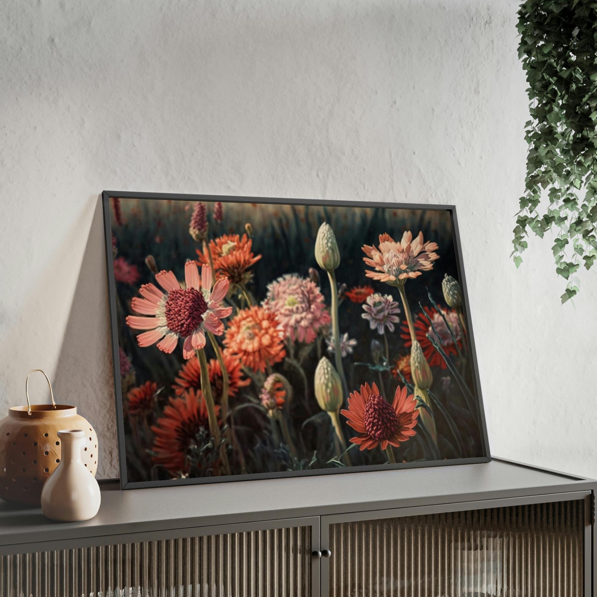 Flowers Vibrant Floral Delight: Framed Canvas & Posters Wall Art for a Splash of Color