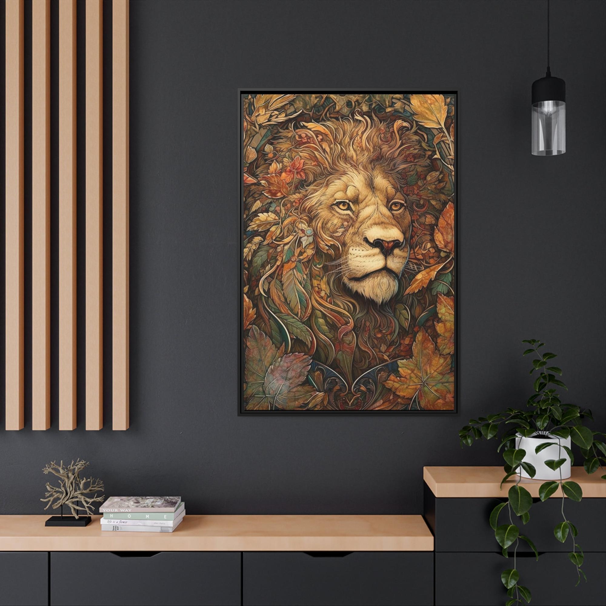Lions Roaring Beauty: Natural Canvas Print of the Magnificent Lion