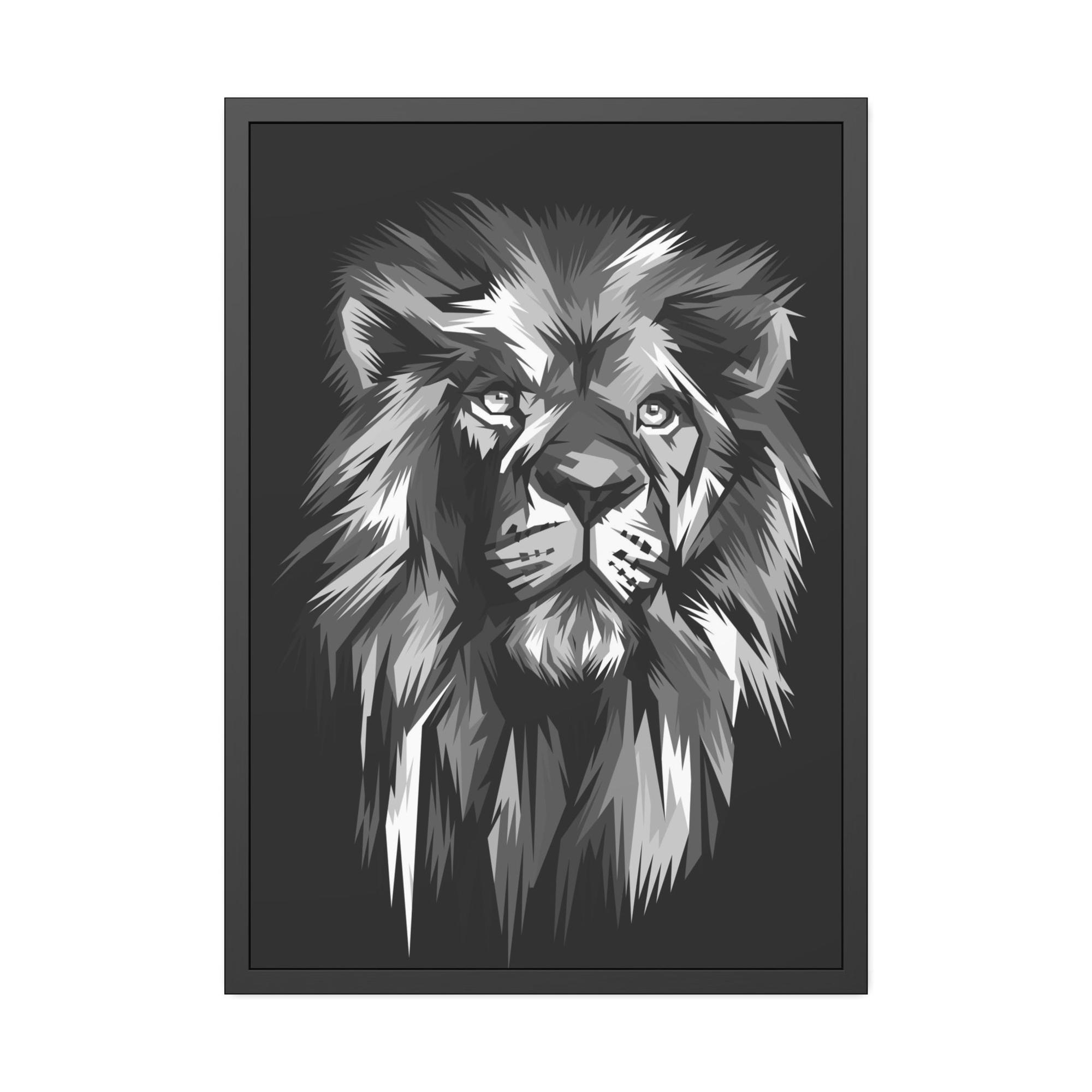 Lions The Lion's Crown: Framed Poster of the King of the Jungle