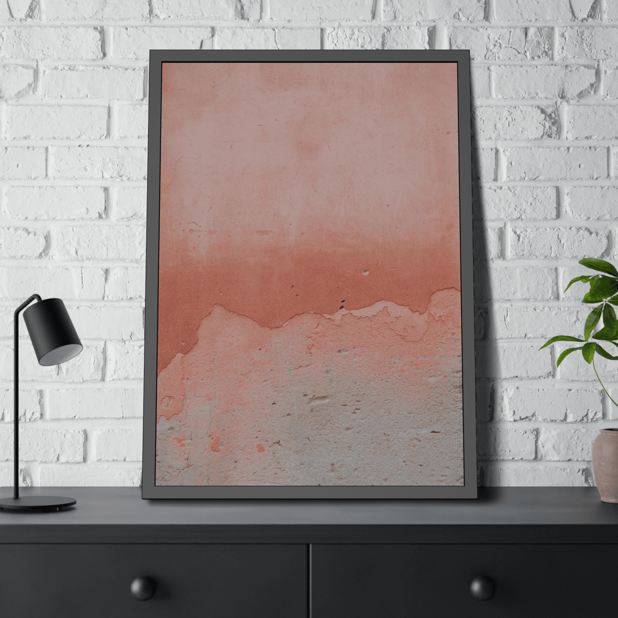 Abstract Minimalist Naturalistic Abstract Minimalist: Framed Canvas Print for Soothing Art