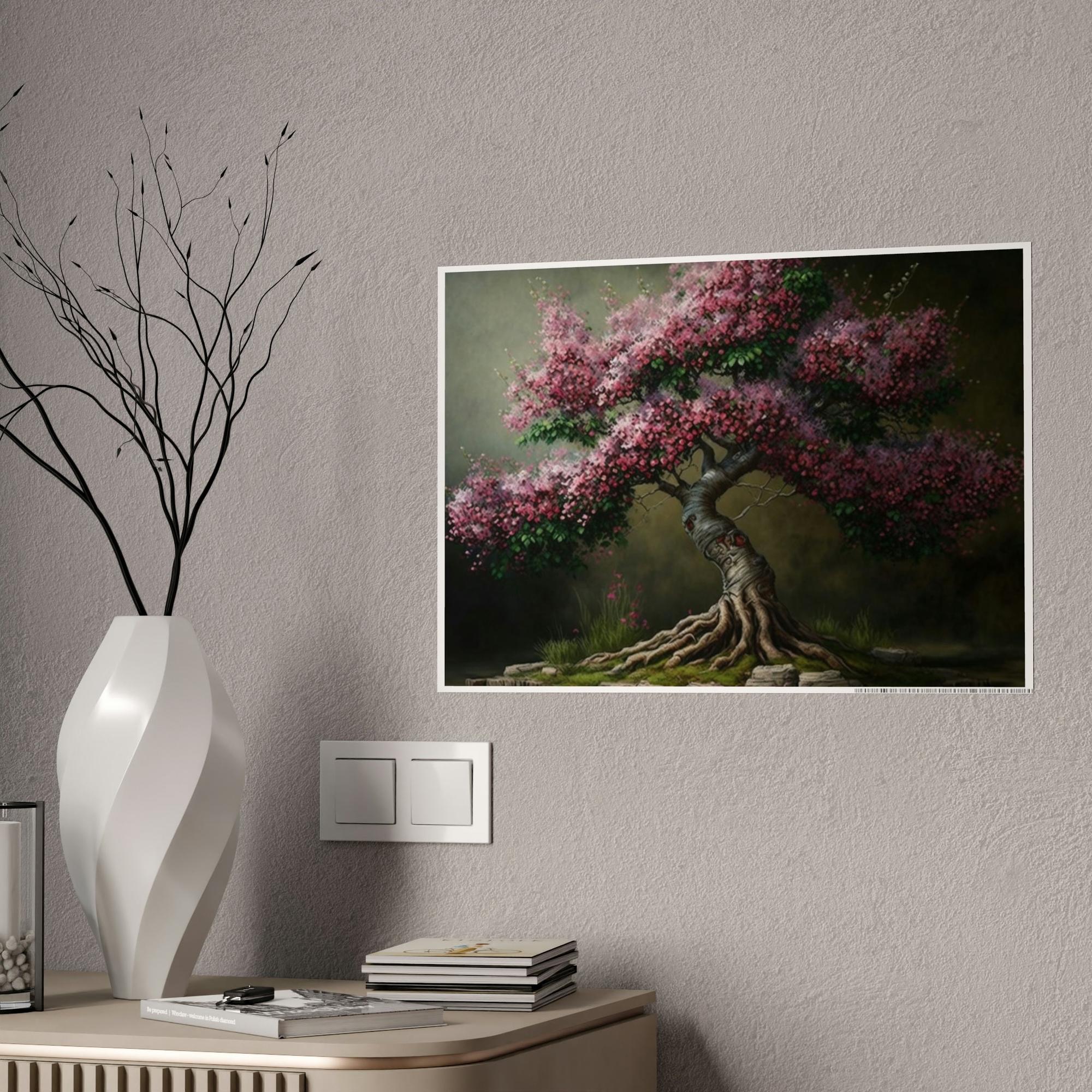Cherry Trees Blossoming Beauty: A Cherry Tree on Framed Canvas & Poster