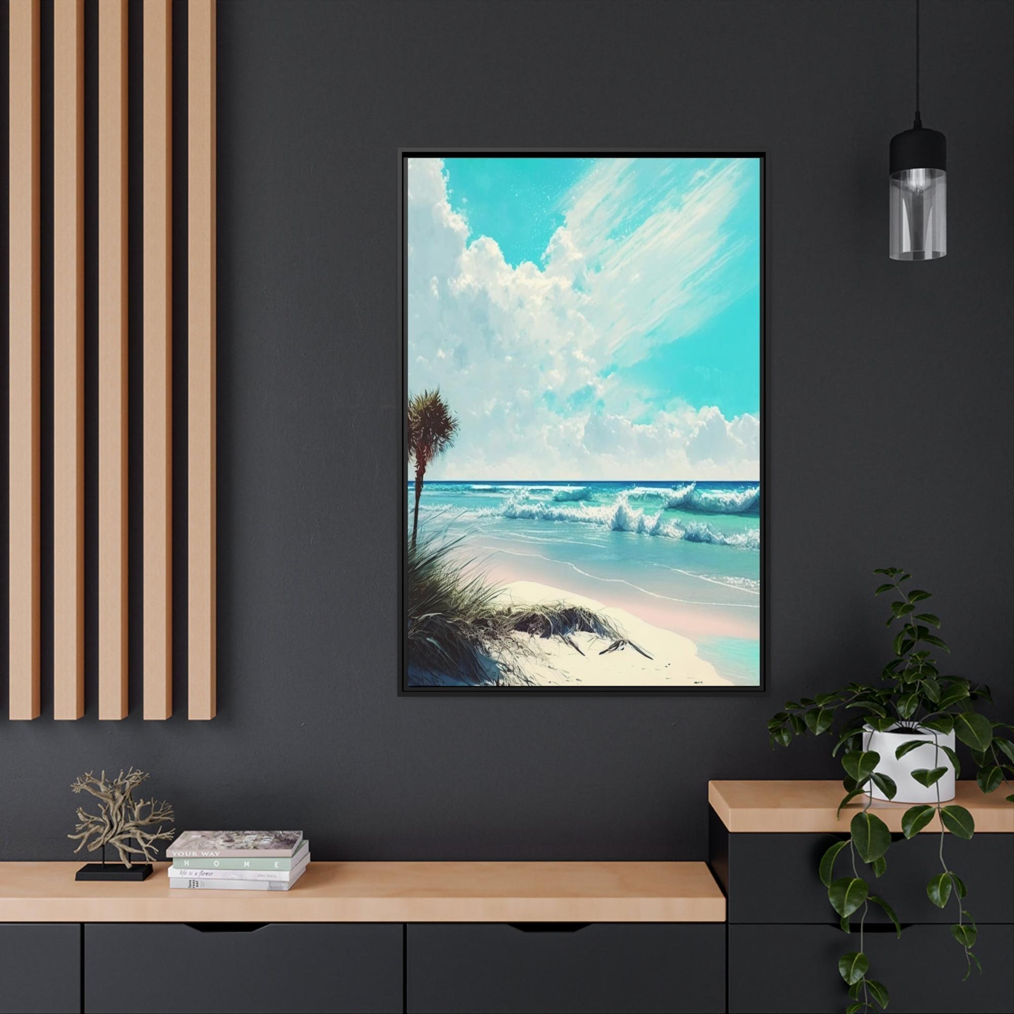 Island Beach Tropic Temptation: Poster of an Enchanting Island Beach on High-Quality Print
