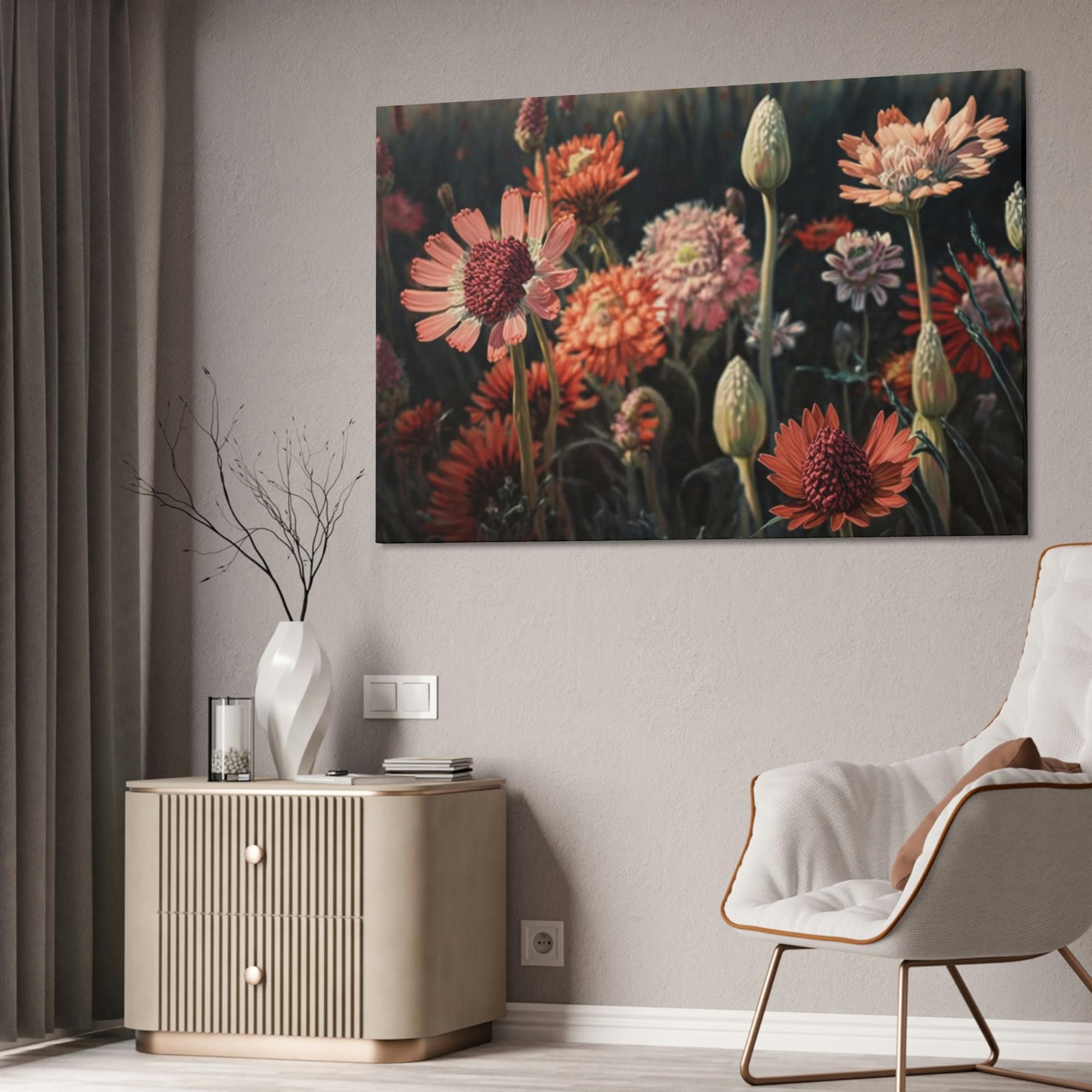 Flowers Vibrant Floral Delight: Framed Canvas & Posters Wall Art for a Splash of Color