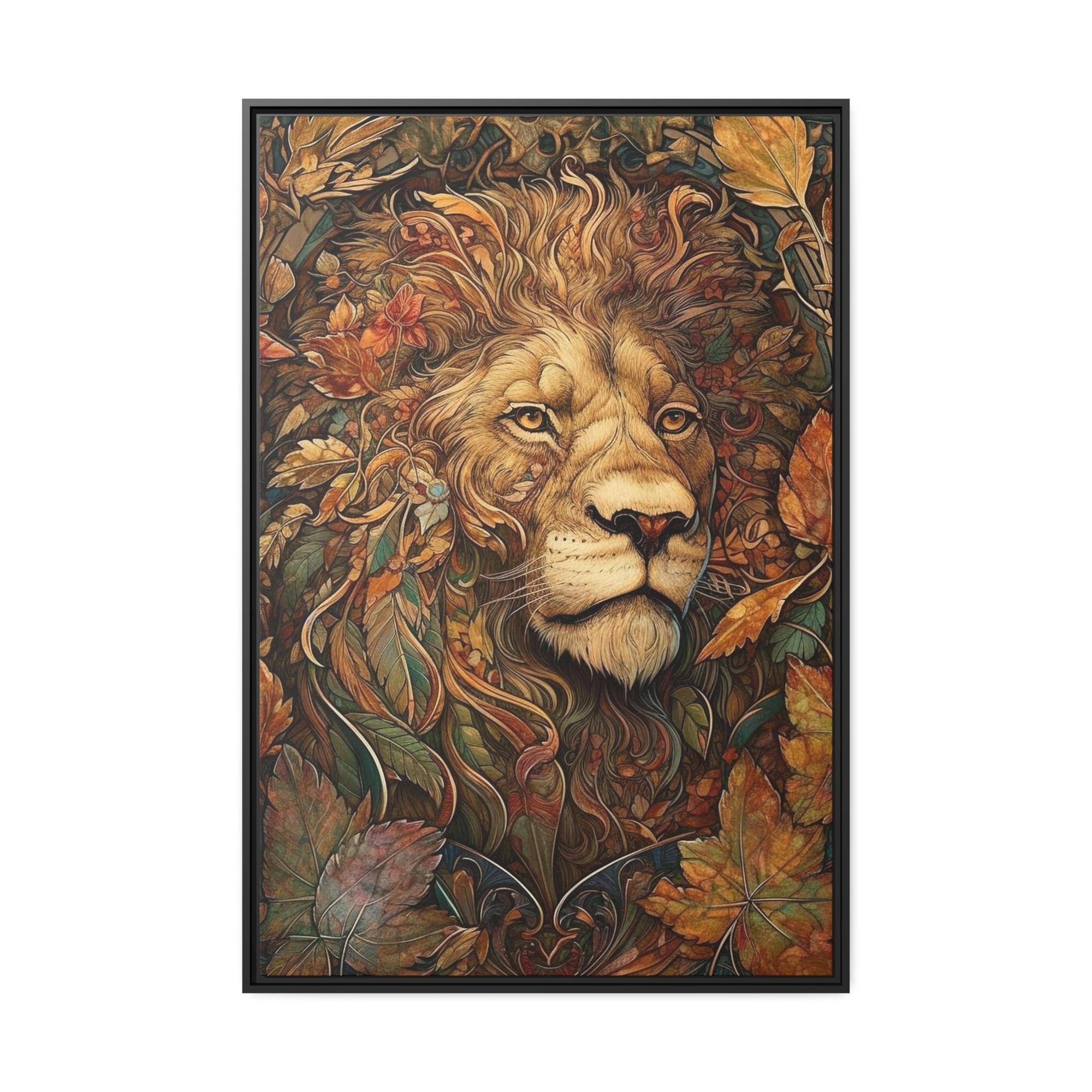 Lions Roaring Beauty: Natural Canvas Print of the Magnificent Lion