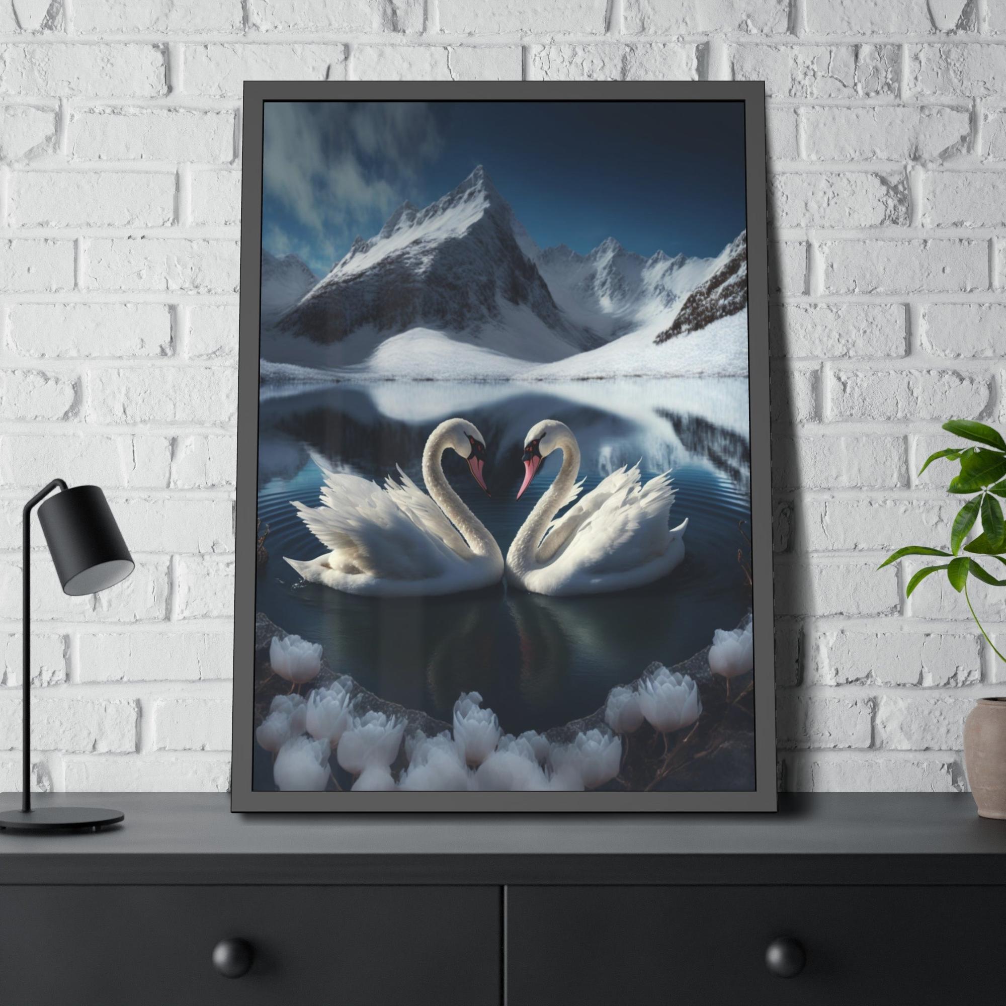 Swans Swan Lake Symphony: Natural Canvas Print of Swans in a Scenic Lake