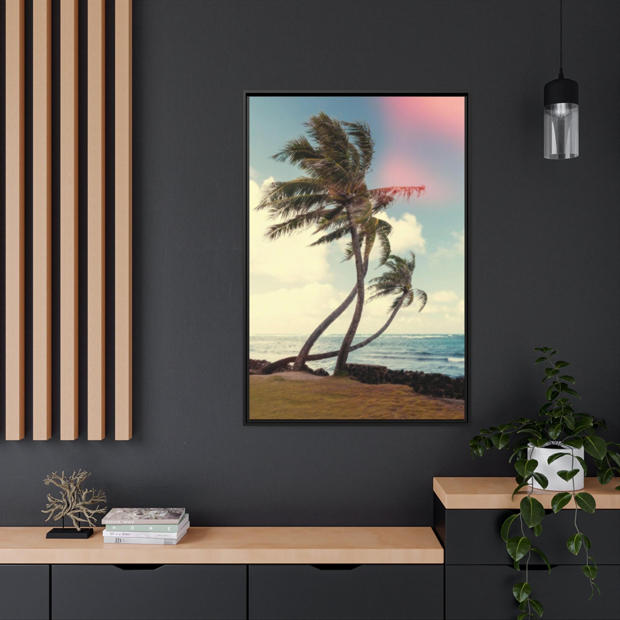 Island Beach Coastal Serenity: Natural Canvas Art of a Calm Island Beach