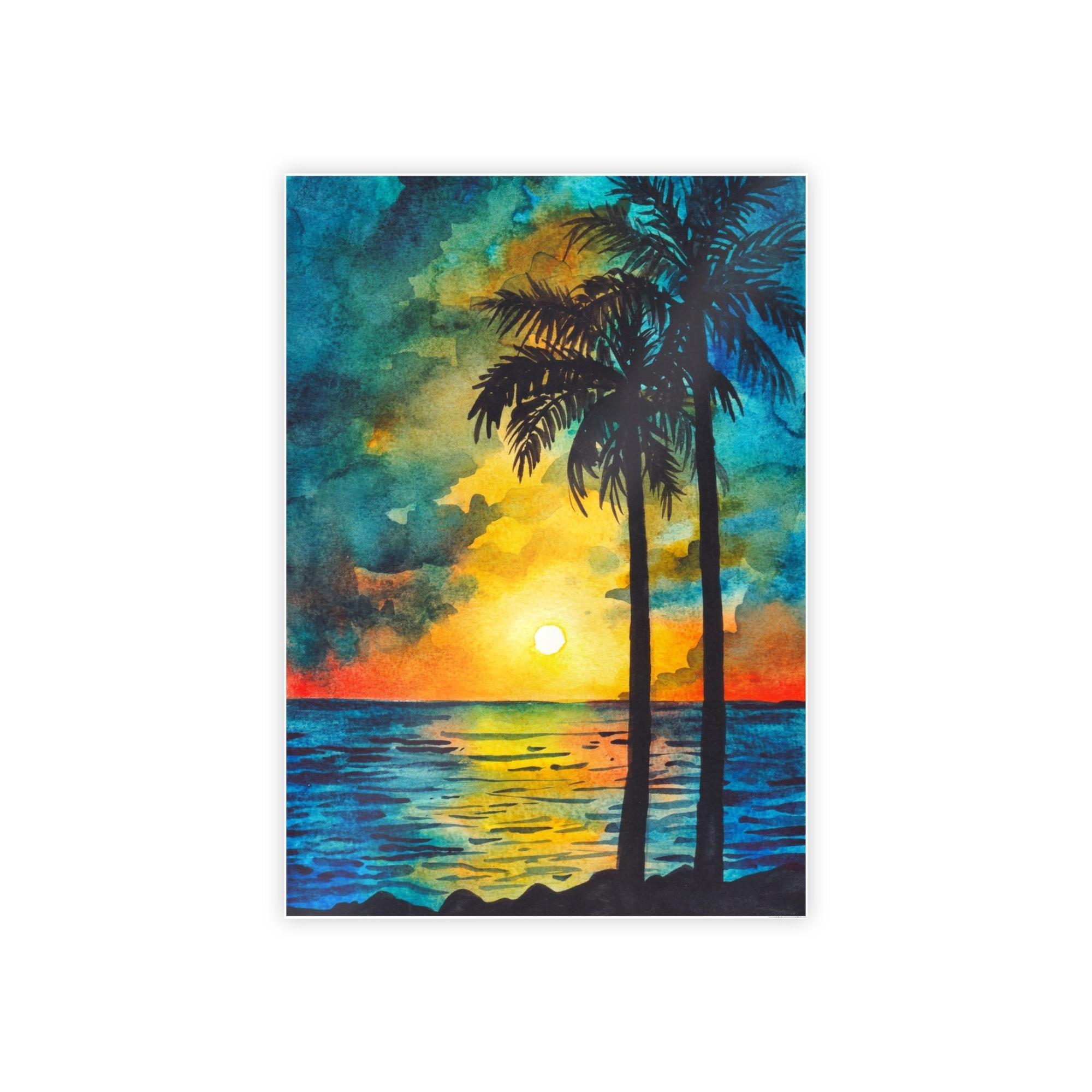 Island Beach Beachfront Beauty: Art Print of a Gorgeous Island Beach on a Natural Canvas