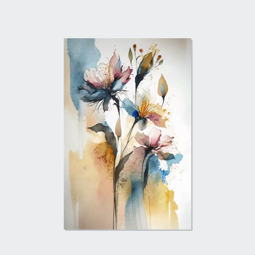 Abstract Floral Framed Poster & Canvas of Abstract Flowers: A World of Delight