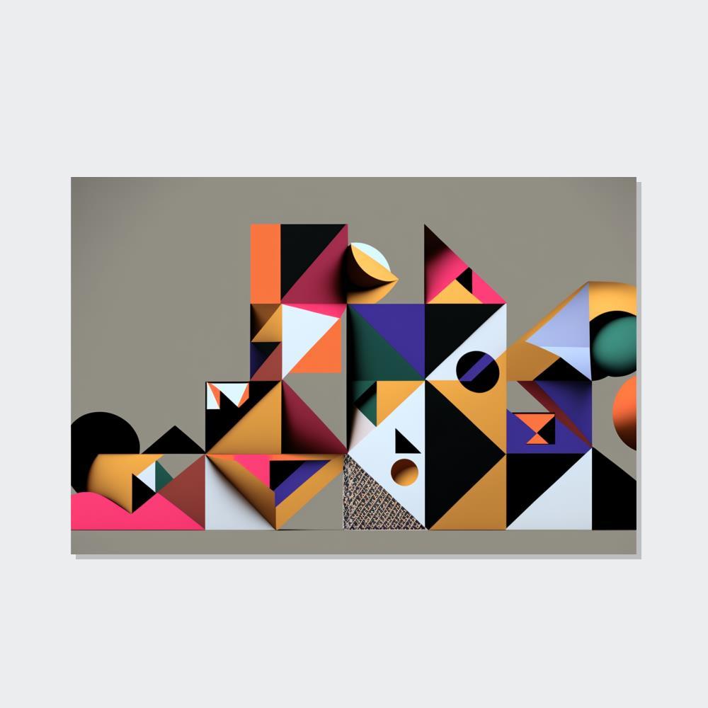 Abstract Geometric Framed Poster & Canvas of Abstract Symmetry: A Kaleidoscope of Colors