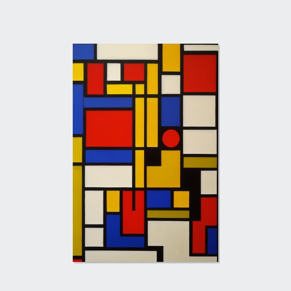 Abstract Geometric Natural Canvas & Poster Print of Geometric Patterns: A Mosaic of Shapes