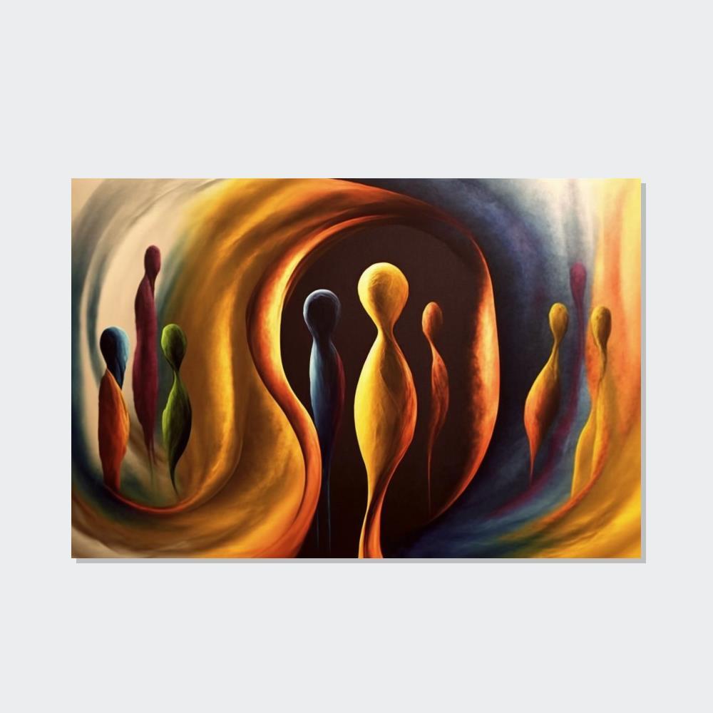 Abstract Figures Framed Poster & Poster of Abstract Figures: A Symphony of Movements