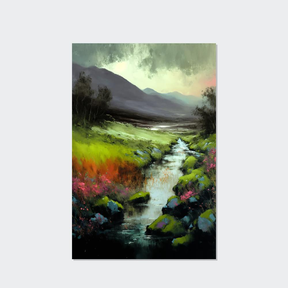 Abstract Landscape Majestic Scenery: A Print on Canvas & Poster of a Grandiose Landscape