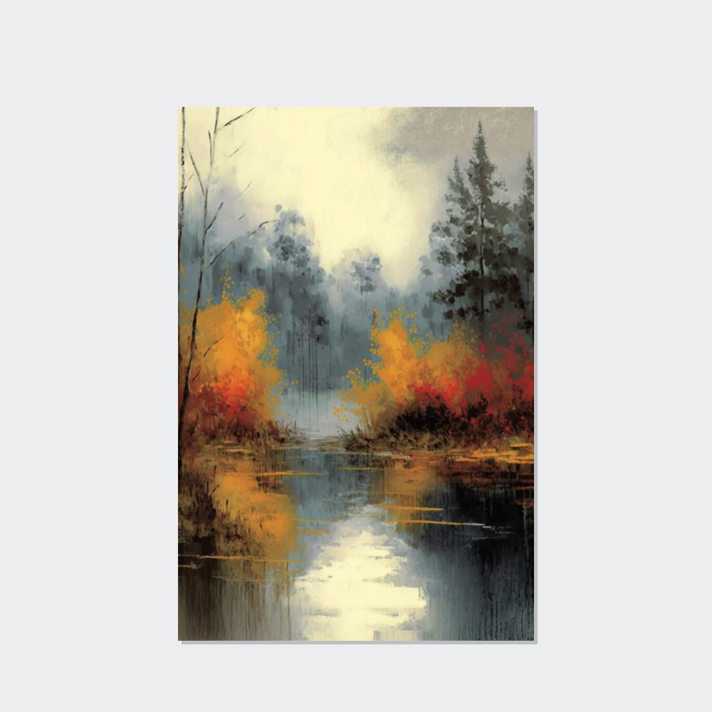 Abstract Landscape Fluid Landscape: A Natural Canvas & Poster Wall Art of an Abstract Water Scene