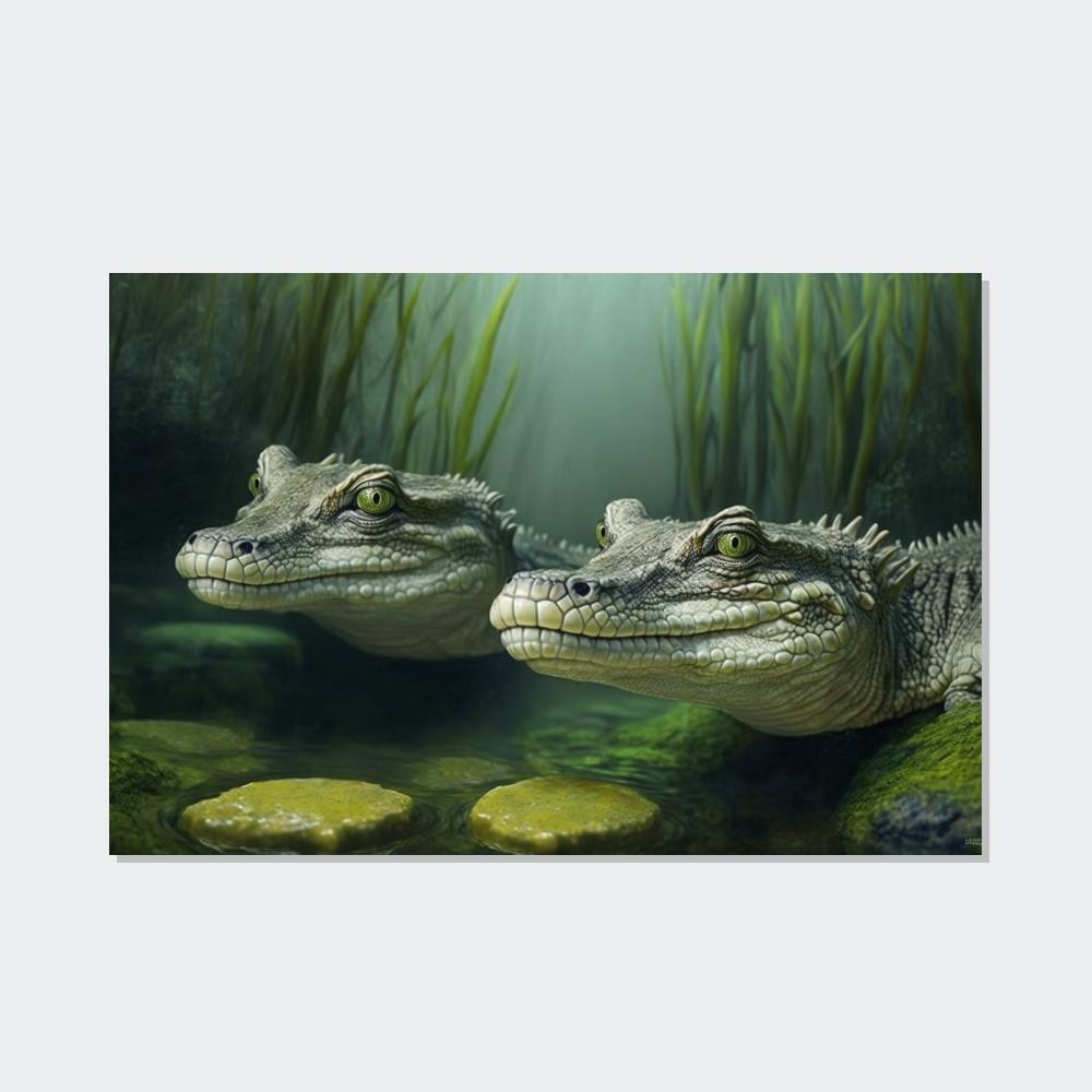 Alligators Swamp King: A Natural Canvas & Poster Wall Art of a Dominant Alligators