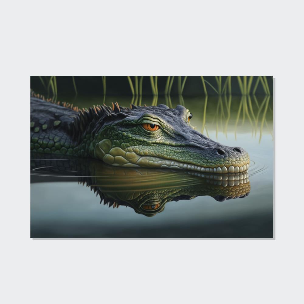 Alligators Alligator Adventure: A Framed Canvas & Poster Artwork of a Wild Gator Scene