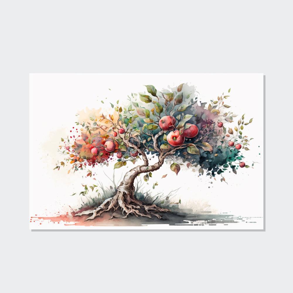 Apple Trees Tapestry of Apple Trees: Natural Canvas & Poster Print of Orchards