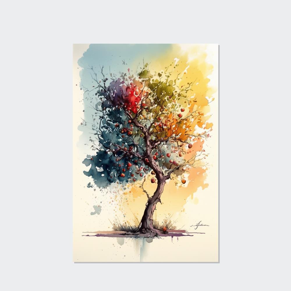 Apple Trees The Wonders of Nature: Canvas Wall Art Print on Canvas of Blossoming Apple Trees