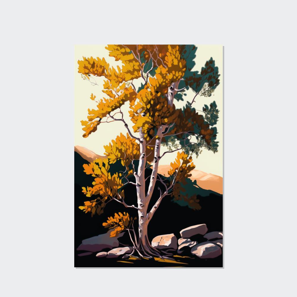 Aspen Trees The Enchantment of Fall: Framed Canvas & Poster Print of Aspen Trees in the Forest