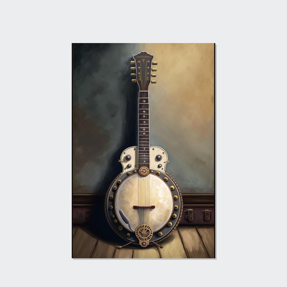 Banjo Old-Time Charm: Vintage Banjo Poster & Canvas for Your Wall