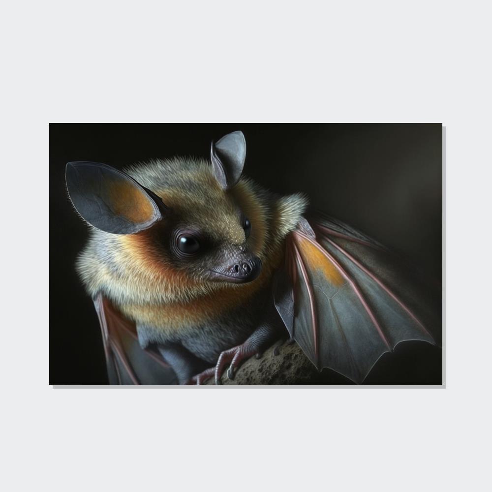 Bats The Elusive Hunter: Framed Canvas & Poster Print of a Bat in Action