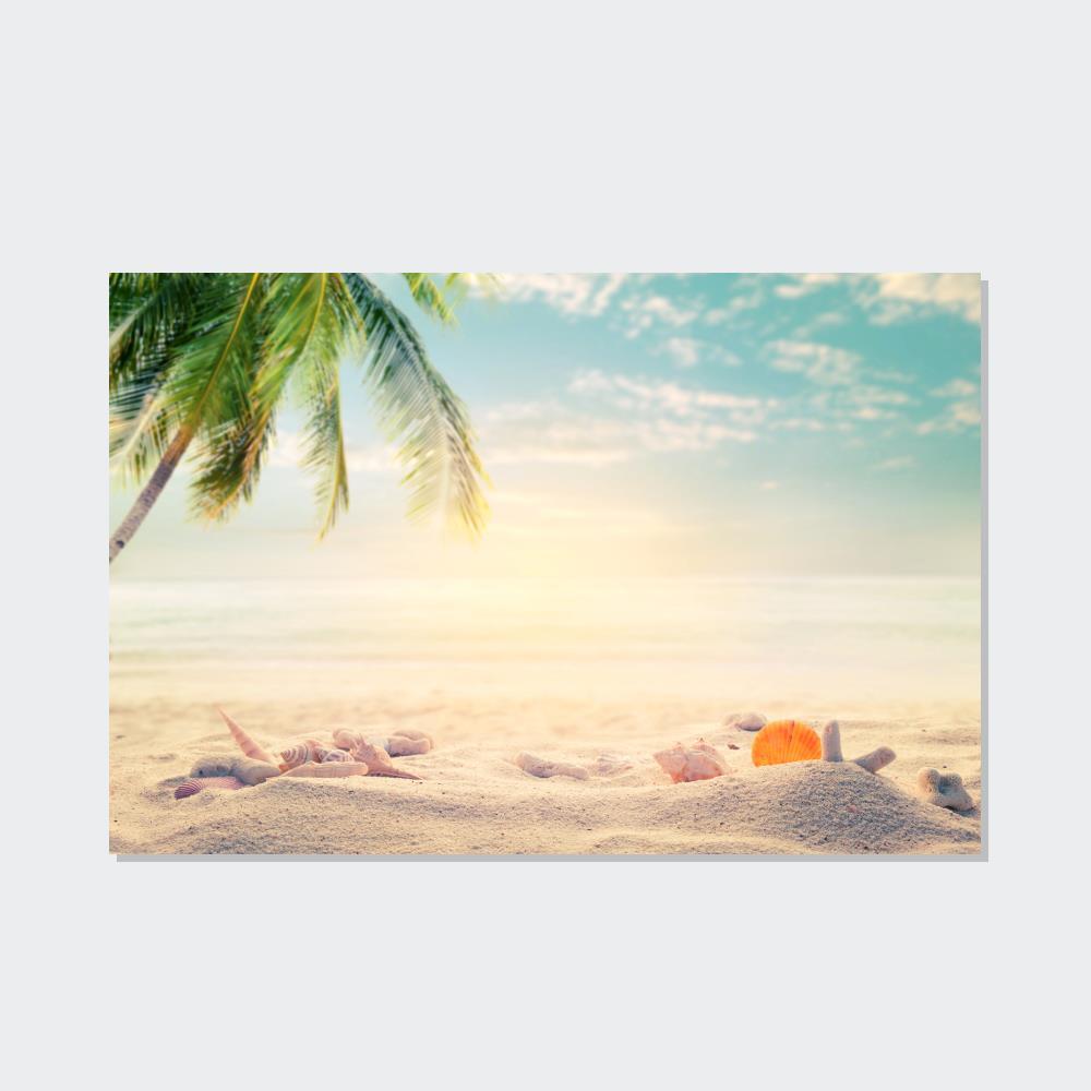 Beaches Seascape Tranquility: Coastal Framed Poster & Canvas of a Calm Beach View